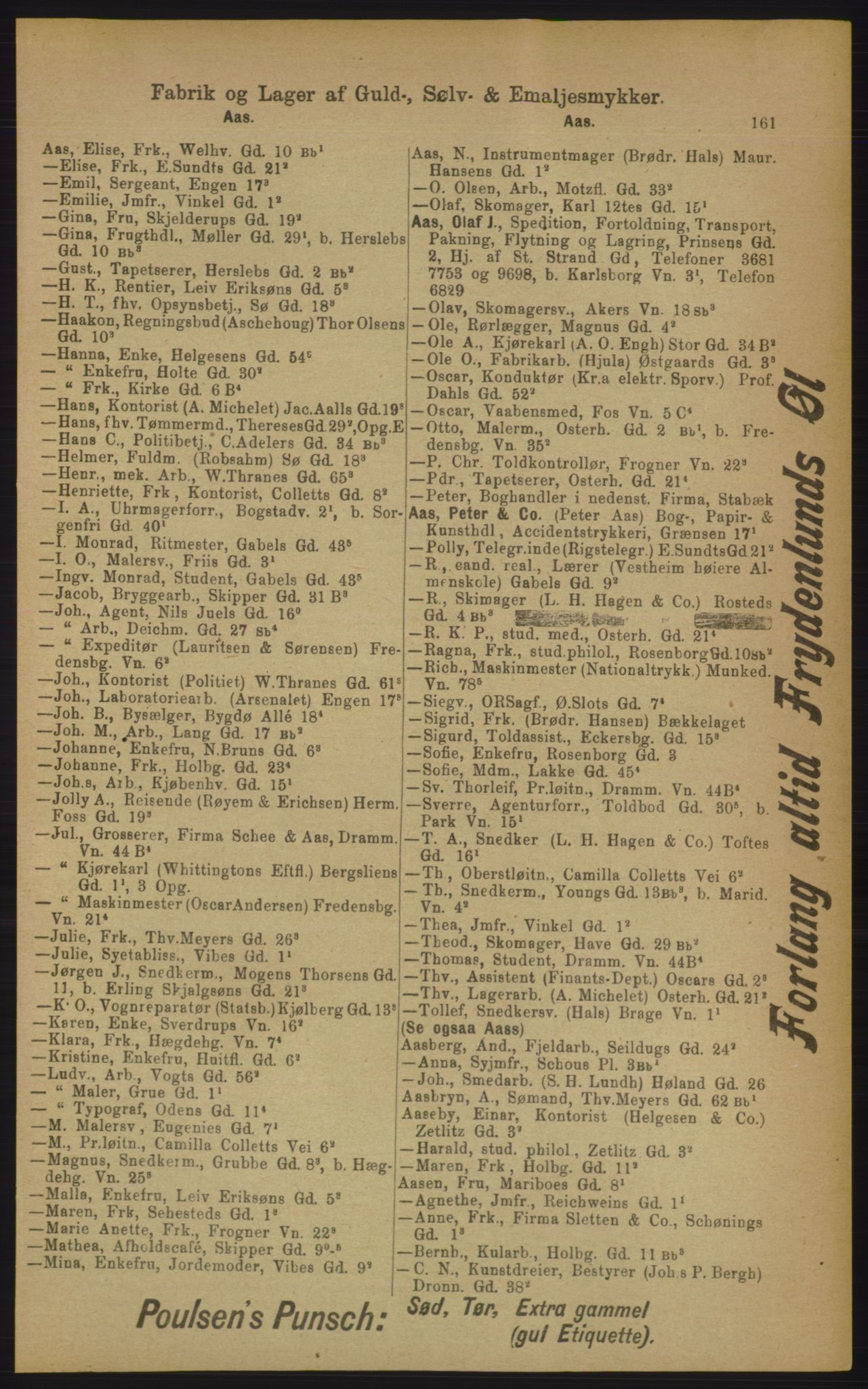 Kristiania/Oslo adressebok, PUBL/-, 1906, p. 161