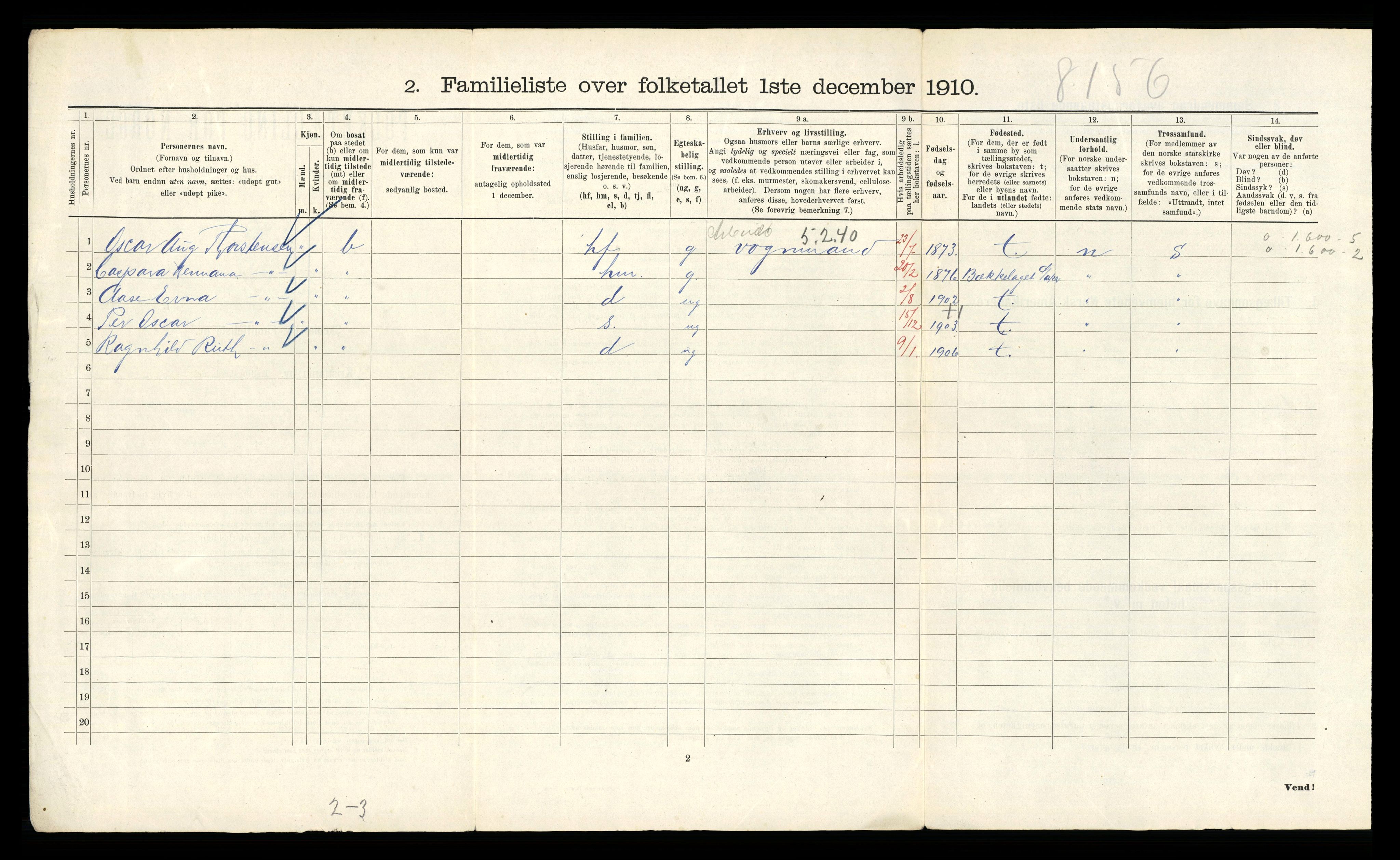 RA, 1910 census for Kristiania, 1910, p. 51132