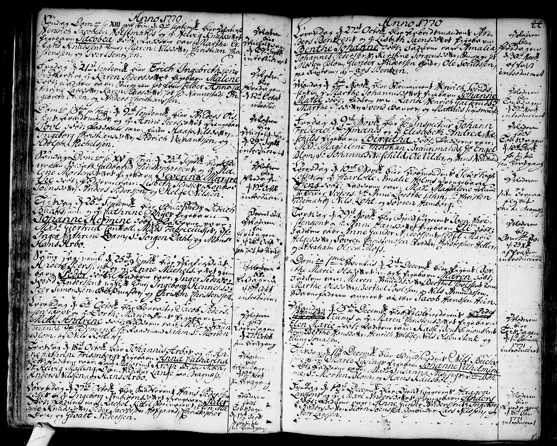 Strømsø kirkebøker, AV/SAKO-A-246/F/Fa/L0009: Parish register (official) no. I 9, 1752-1791, p. 44