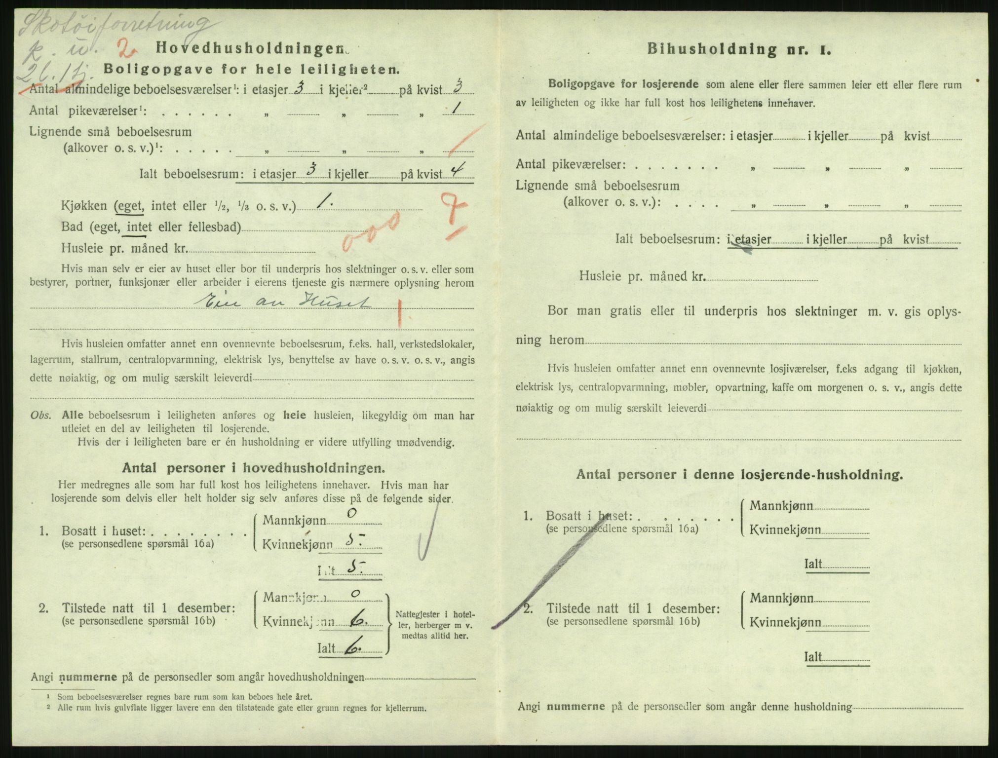 SAH, 1920 census for Lillehammer, 1920, p. 3005