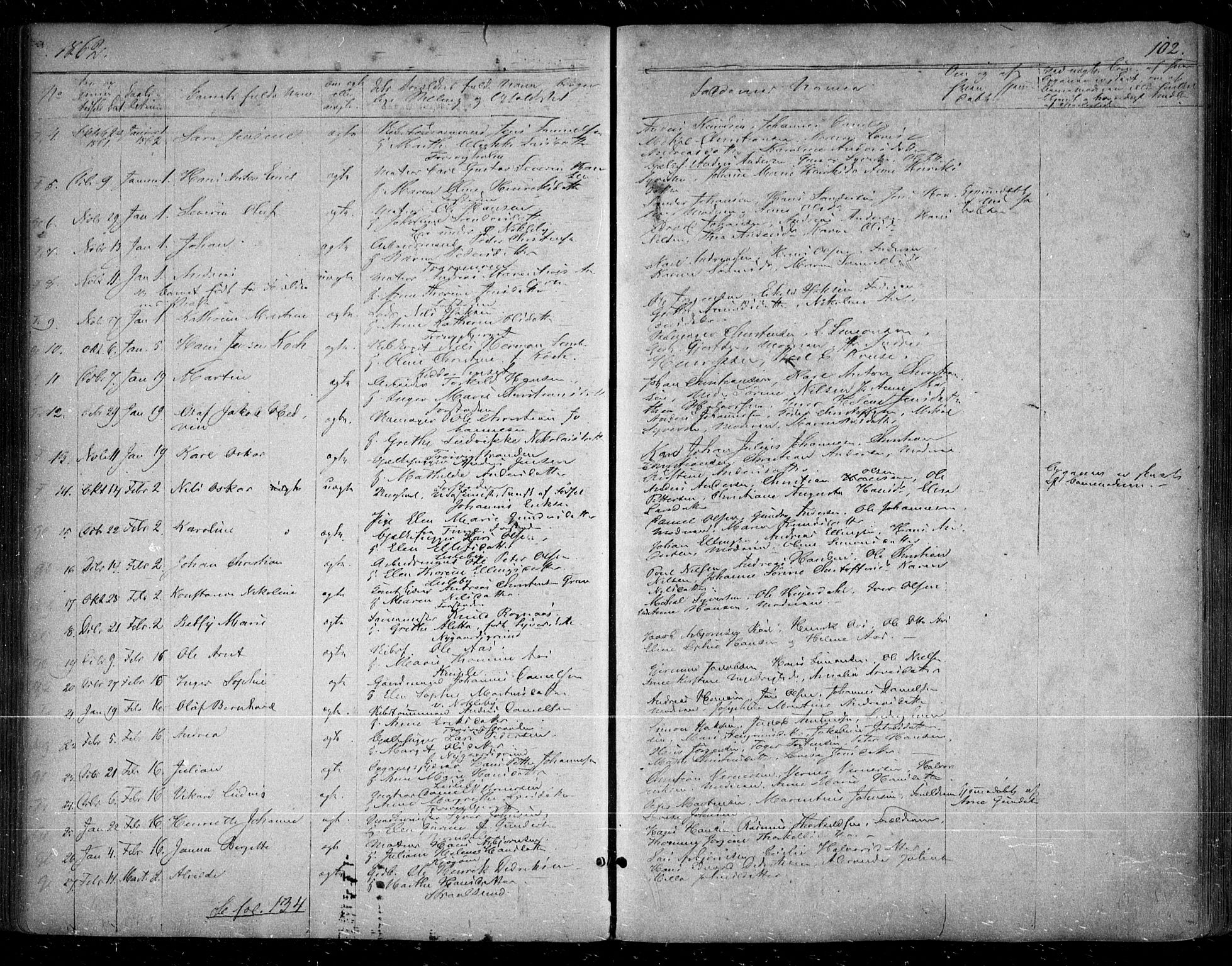 Glemmen prestekontor Kirkebøker, SAO/A-10908/F/Fa/L0007: Parish register (official) no. 7, 1853-1862, p. 102
