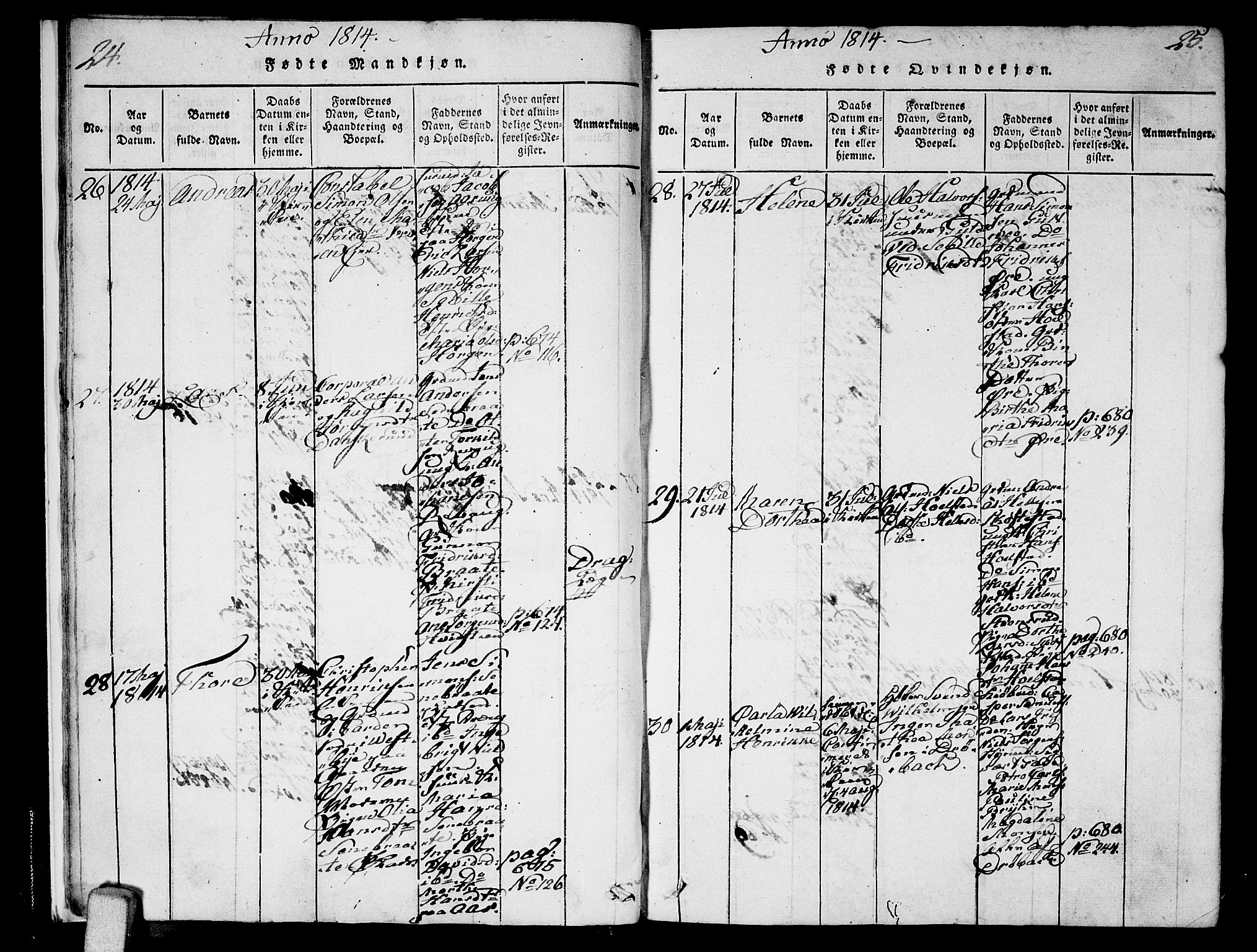 Ås prestekontor Kirkebøker, AV/SAO-A-10894/F/Fa/L0003: Parish register (official) no. I 3, 1814-1818, p. 24-25