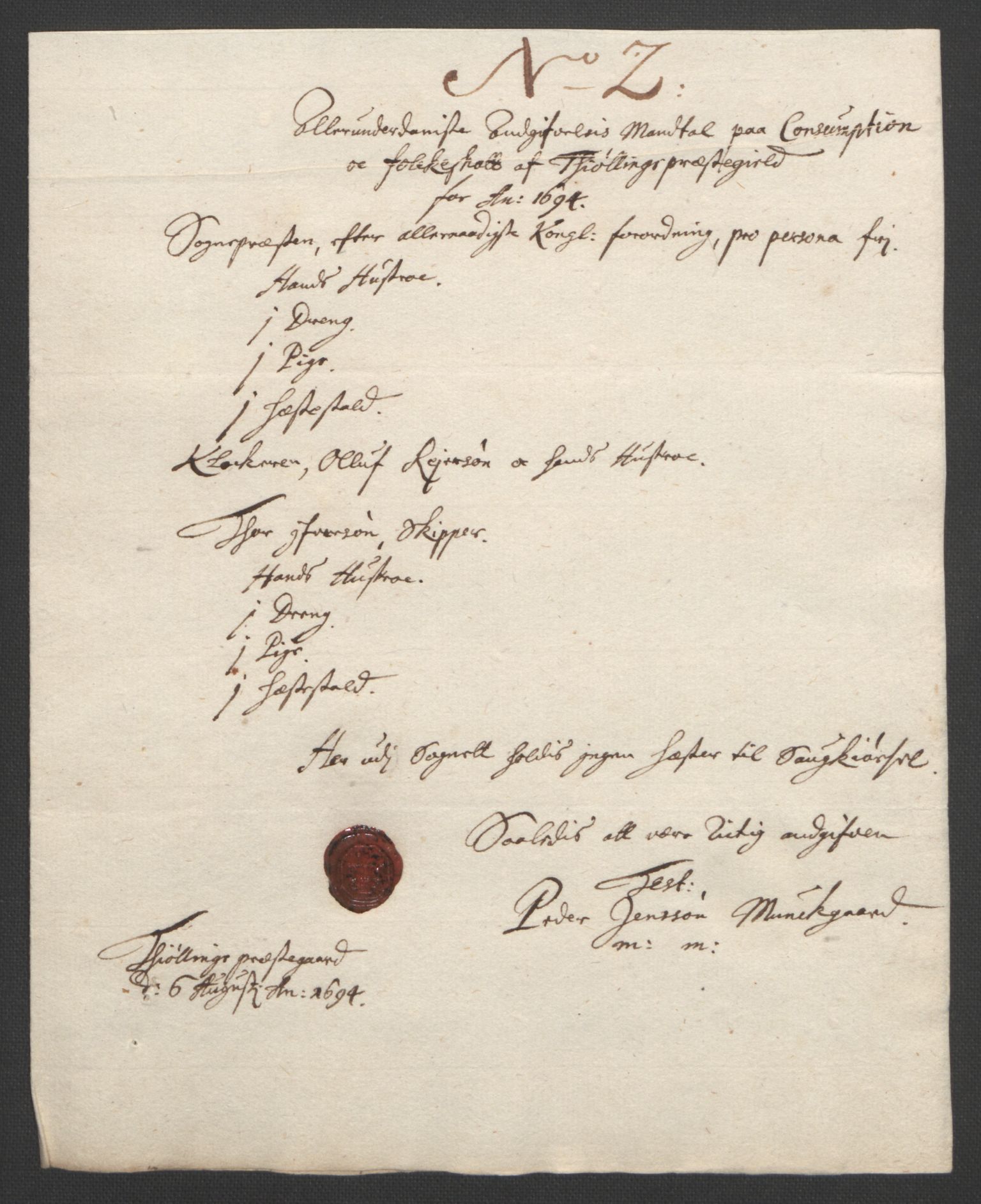 Rentekammeret inntil 1814, Reviderte regnskaper, Fogderegnskap, AV/RA-EA-4092/R33/L1974: Fogderegnskap Larvik grevskap, 1693-1695, p. 157