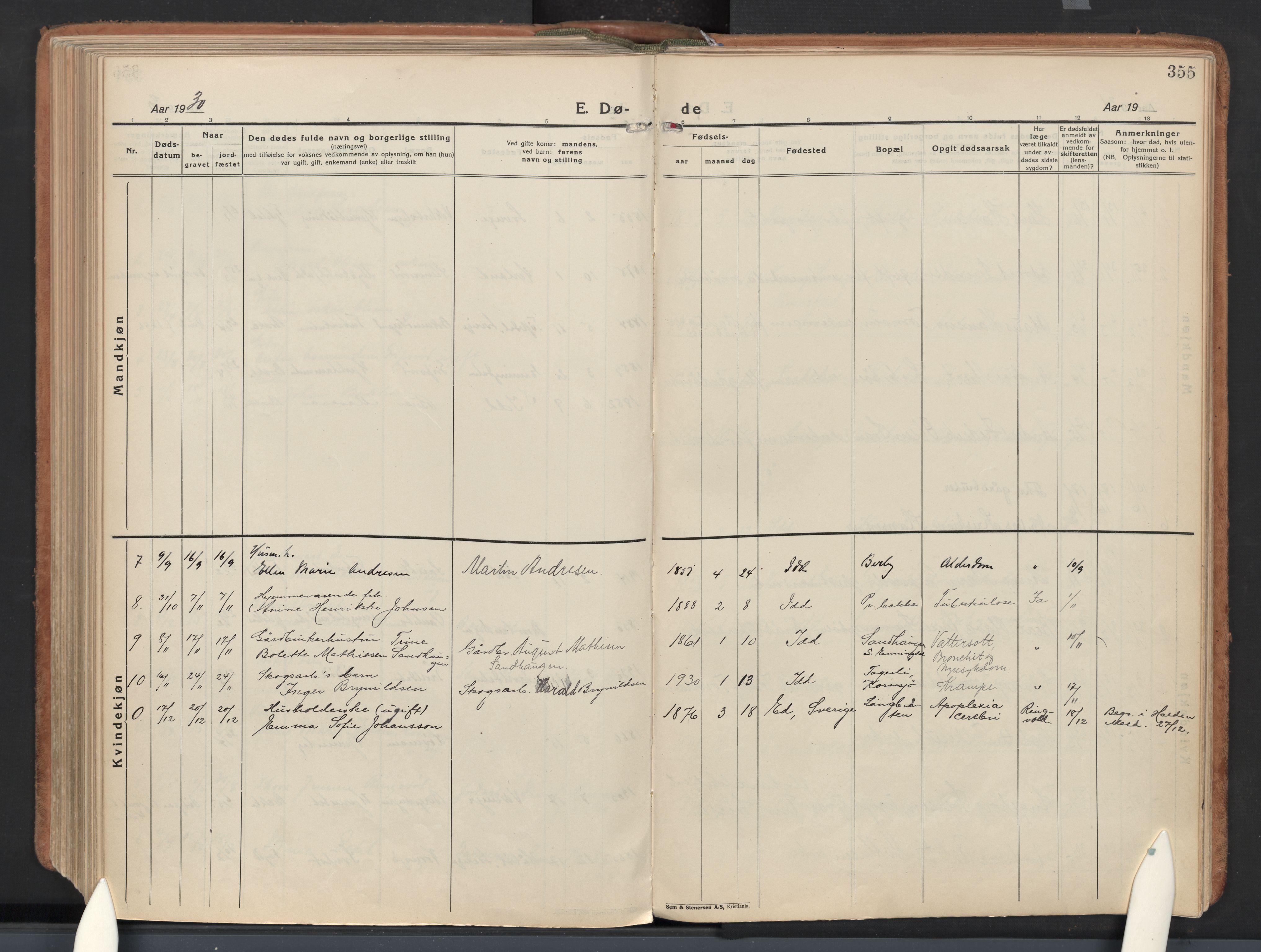 Idd prestekontor Kirkebøker, AV/SAO-A-10911/F/Fb/L0003: Parish register (official) no. II 3, 1923-1972, p. 355