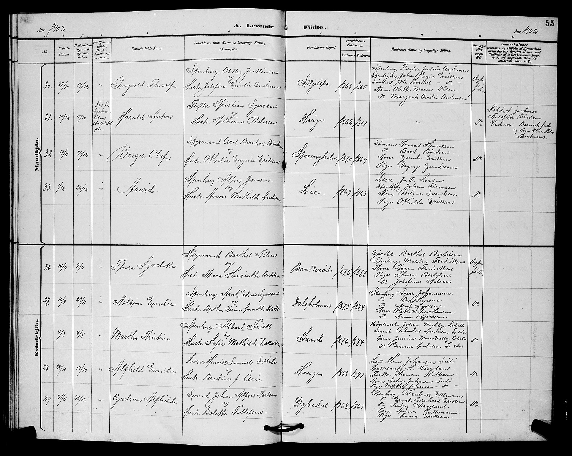 Hvaler prestekontor Kirkebøker, AV/SAO-A-2001/G/Gb/L0001: Parish register (copy) no. II 1, 1892-1904, p. 55