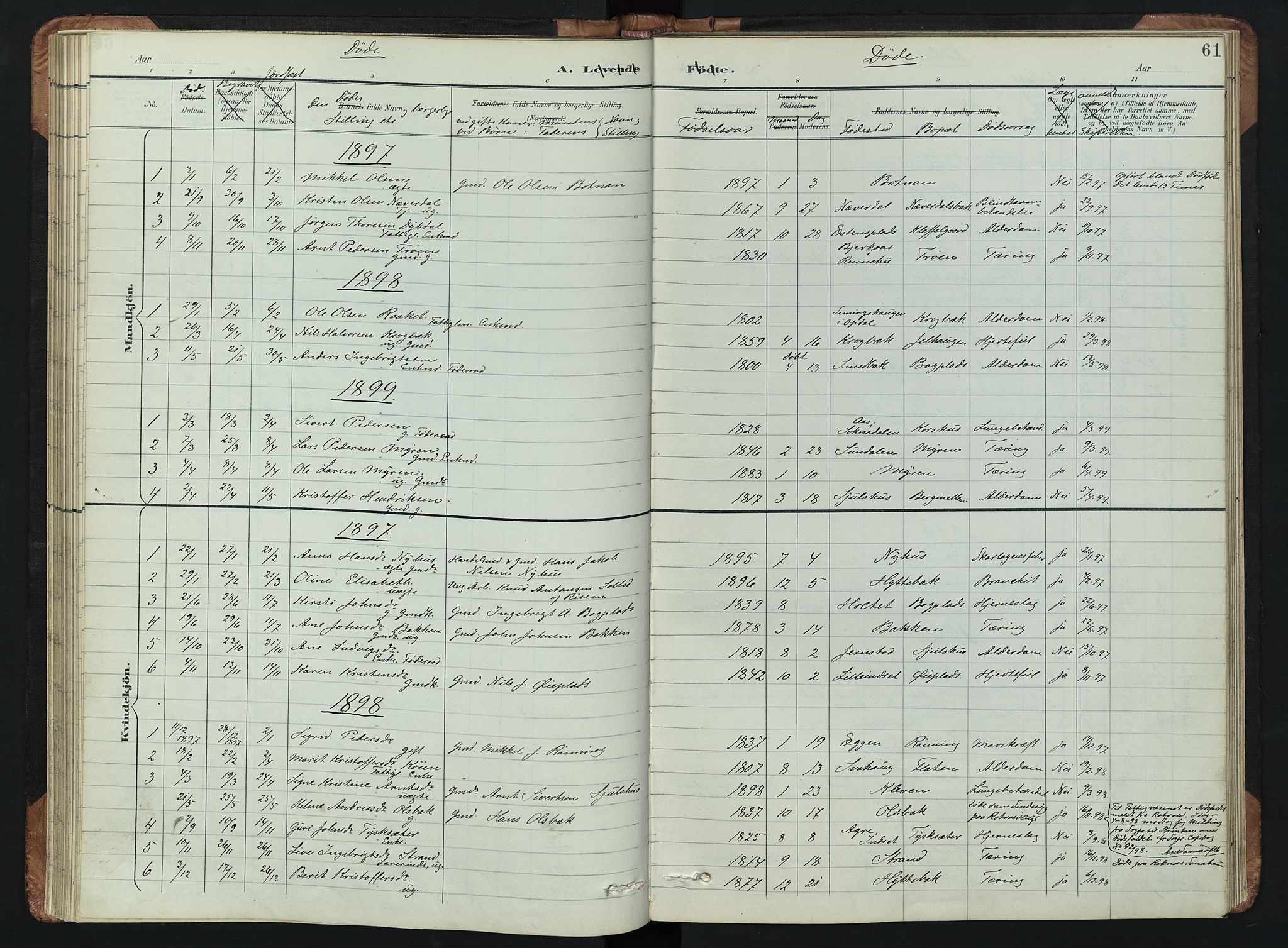 Kvikne prestekontor, AV/SAH-PREST-064/H/Ha/Hab/L0002: Parish register (copy) no. 2, 1859-1901, p. 61