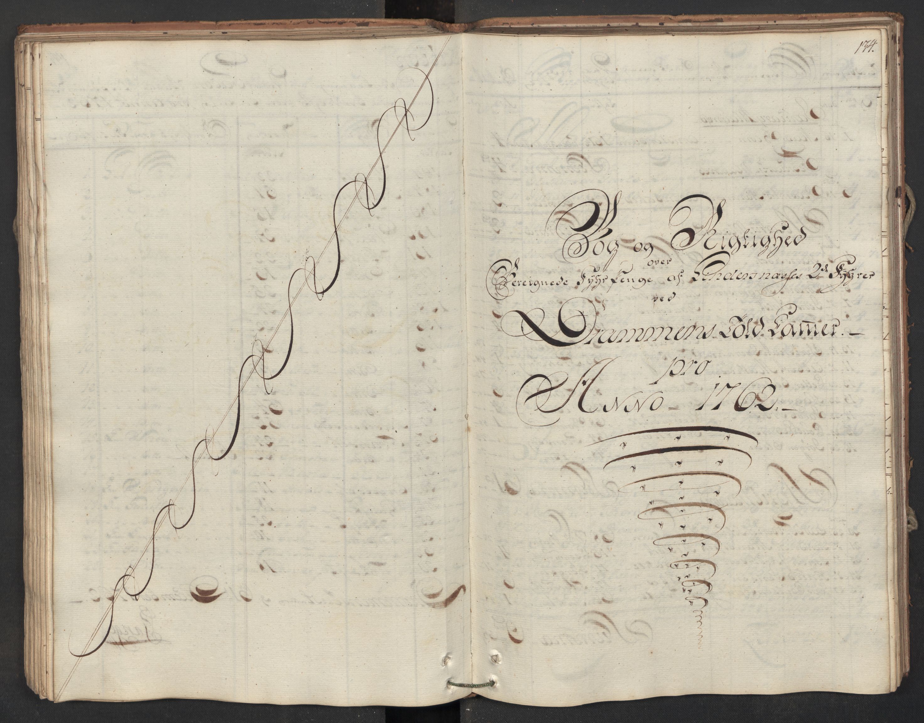 Generaltollkammeret, tollregnskaper, AV/RA-EA-5490/R08/L0054/0001: Tollregnskaper Drammen / Utgående hovedtollbok, 1762, p. 133b-134a