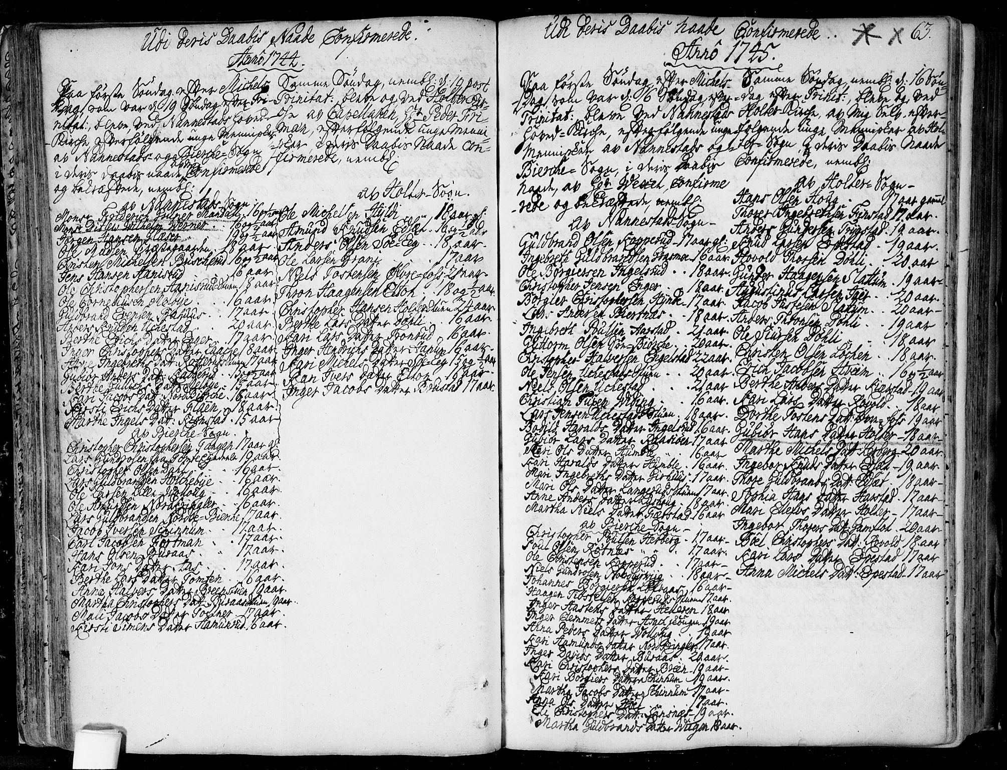 Nannestad prestekontor Kirkebøker, SAO/A-10414a/F/Fa/L0006: Parish register (official) no. I 6, 1739-1754, p. 63