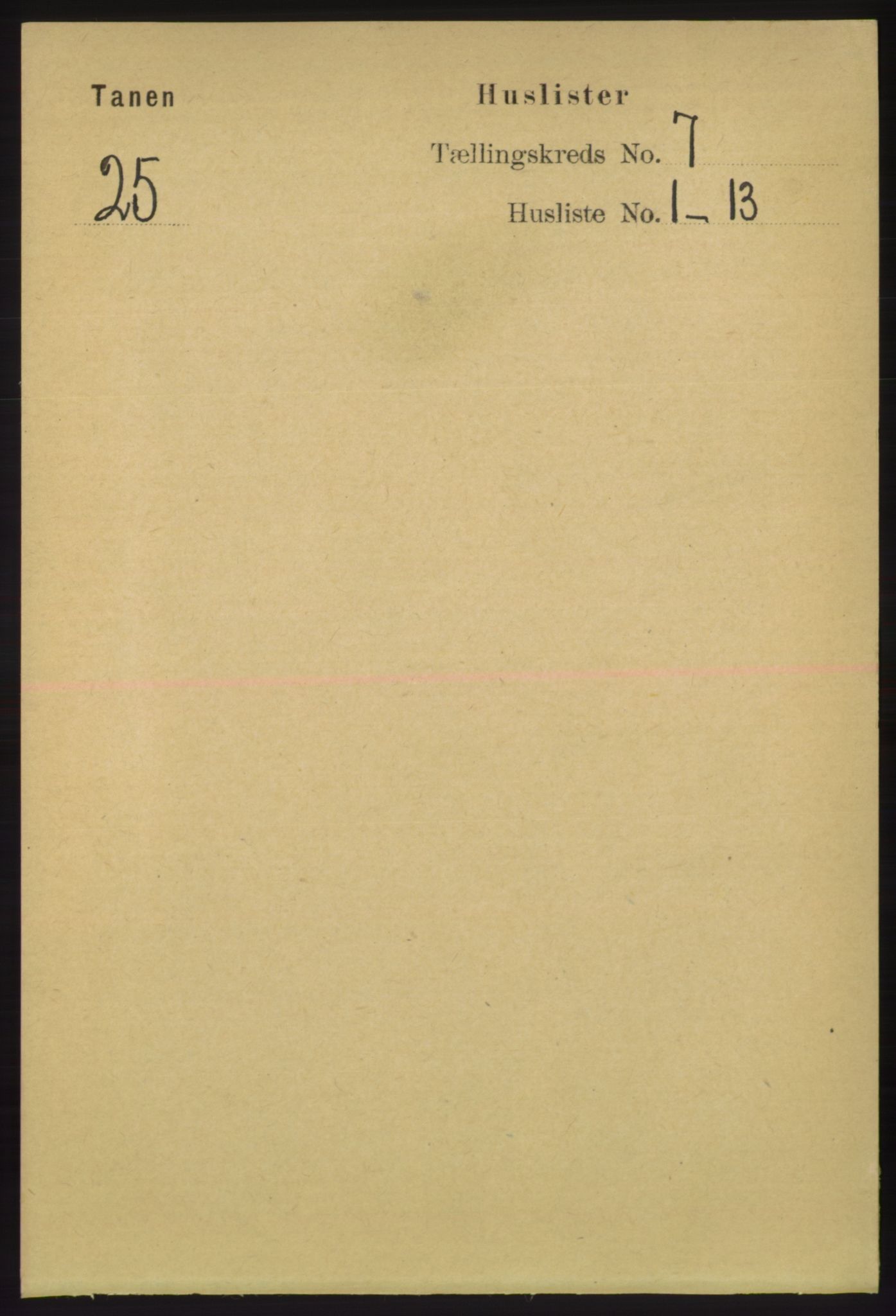 RA, 1891 census for 2025 Tana, 1891, p. 3072