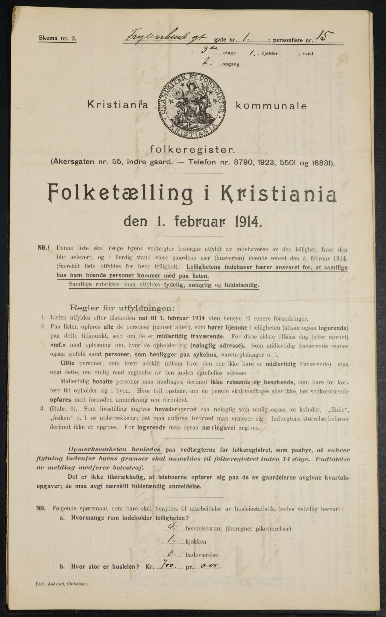 OBA, Municipal Census 1914 for Kristiania, 1914, p. 28155