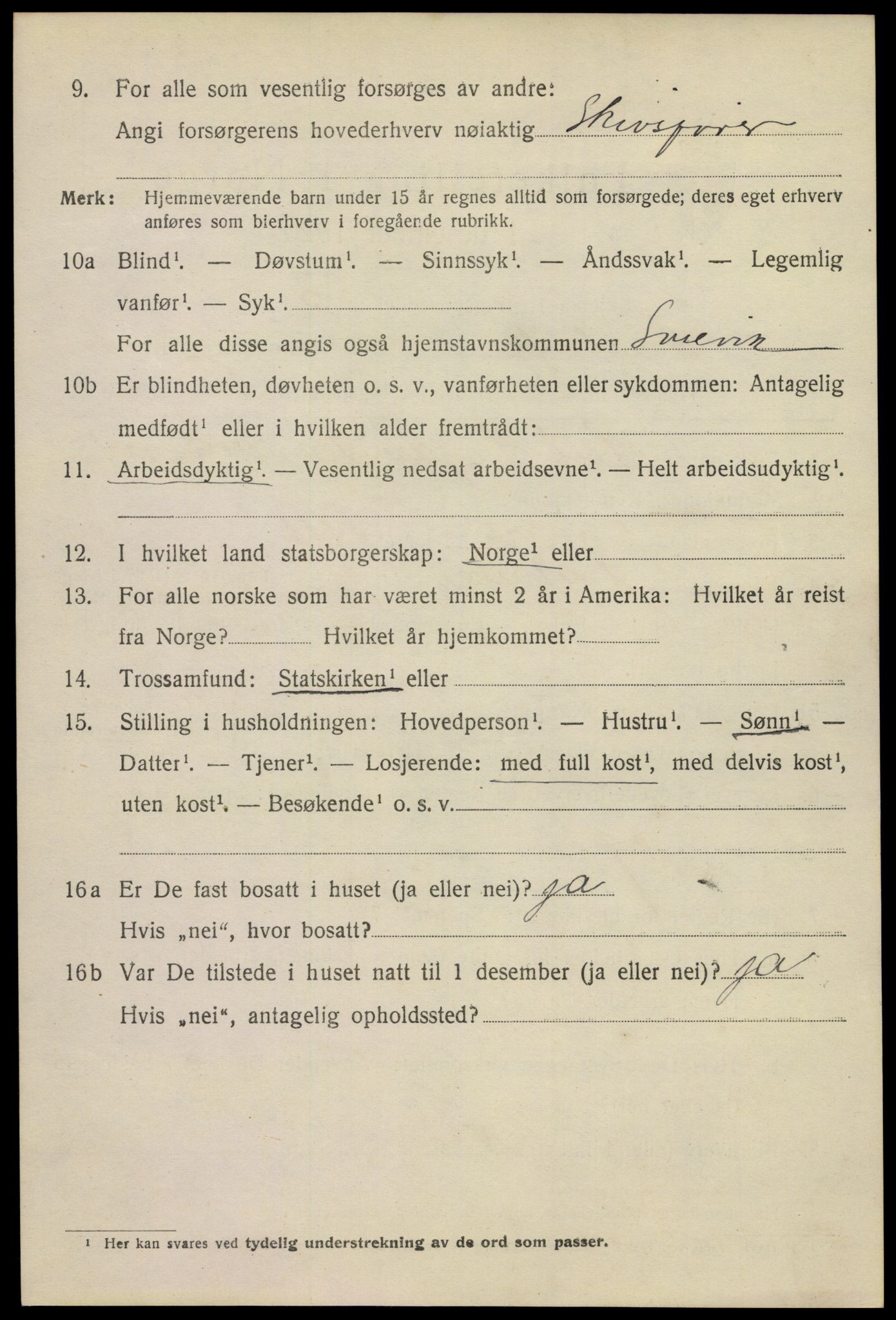 SAKO, 1920 census for Svelvik, 1920, p. 1698