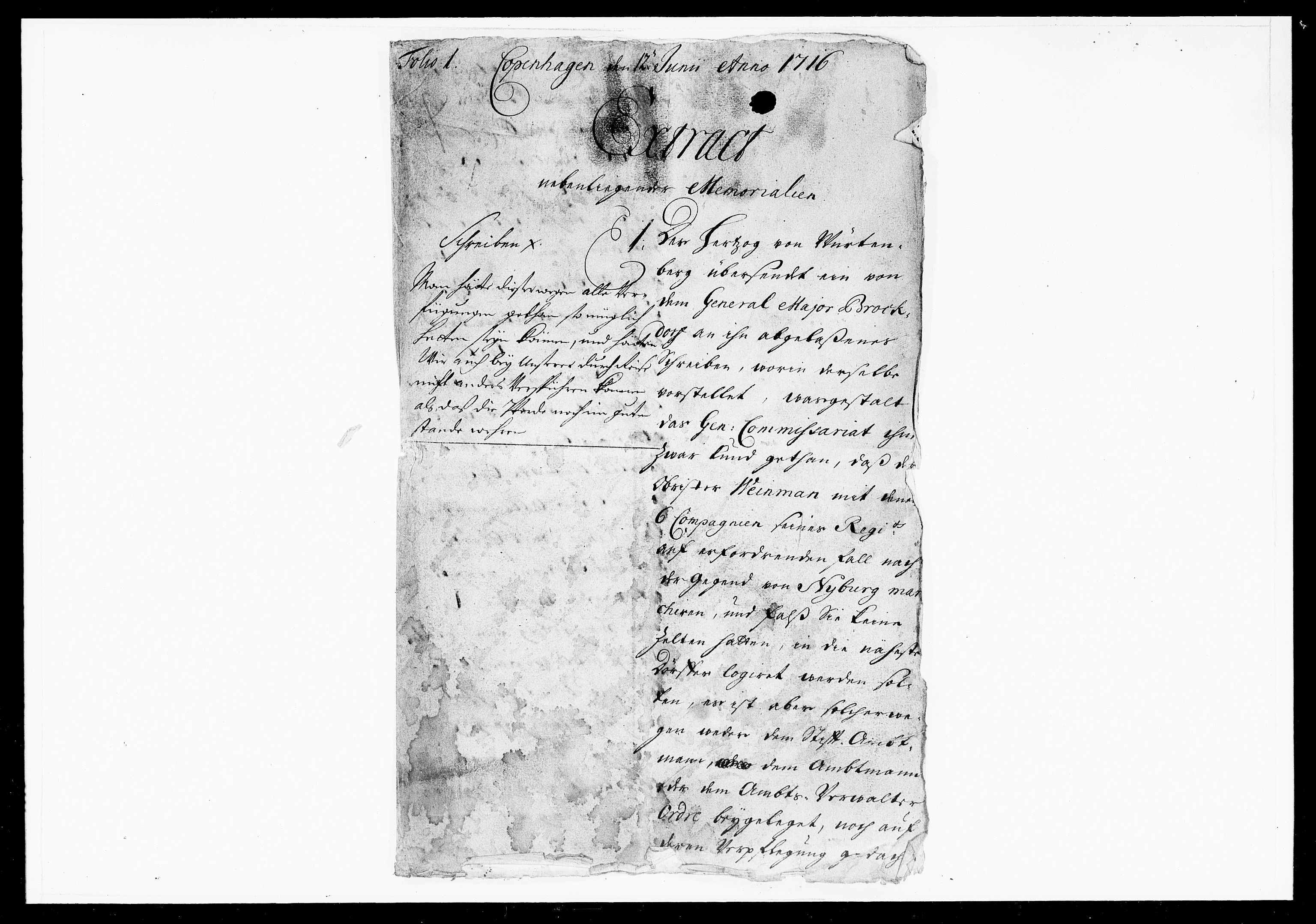 Krigskollegiet, Krigskancelliet, DRA/A-0006/-/1025-1036: Refererede sager, 1716, p. 452