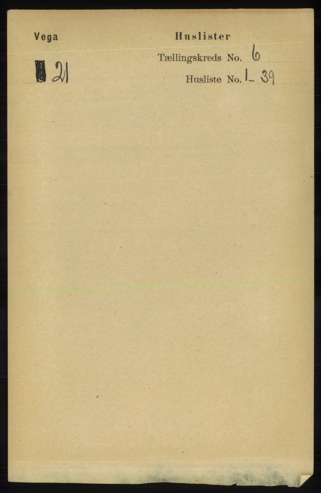 RA, 1891 census for 1815 Vega, 1891, p. 2523