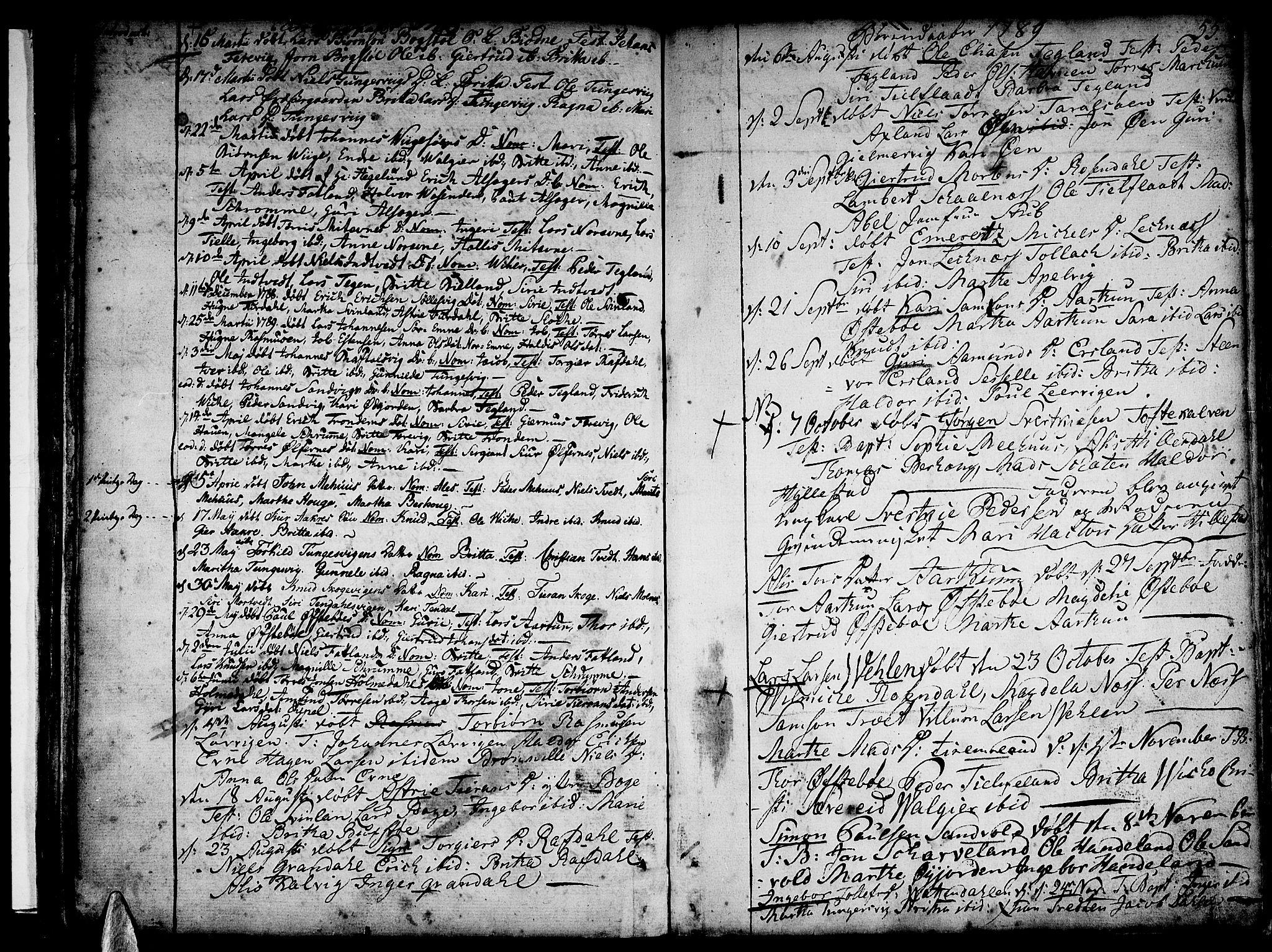 Skånevik sokneprestembete, SAB/A-77801/H/Haa: Parish register (official) no. A 1, 1745-1789, p. 55