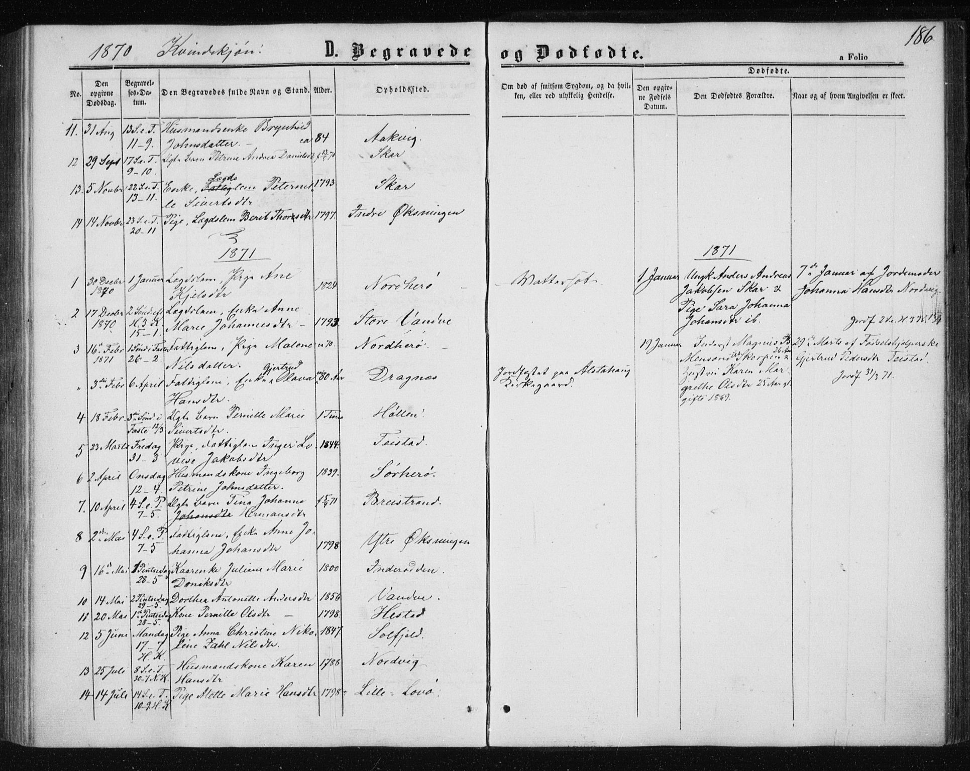 Ministerialprotokoller, klokkerbøker og fødselsregistre - Nordland, SAT/A-1459/834/L0505: Parish register (official) no. 834A03, 1862-1871, p. 186