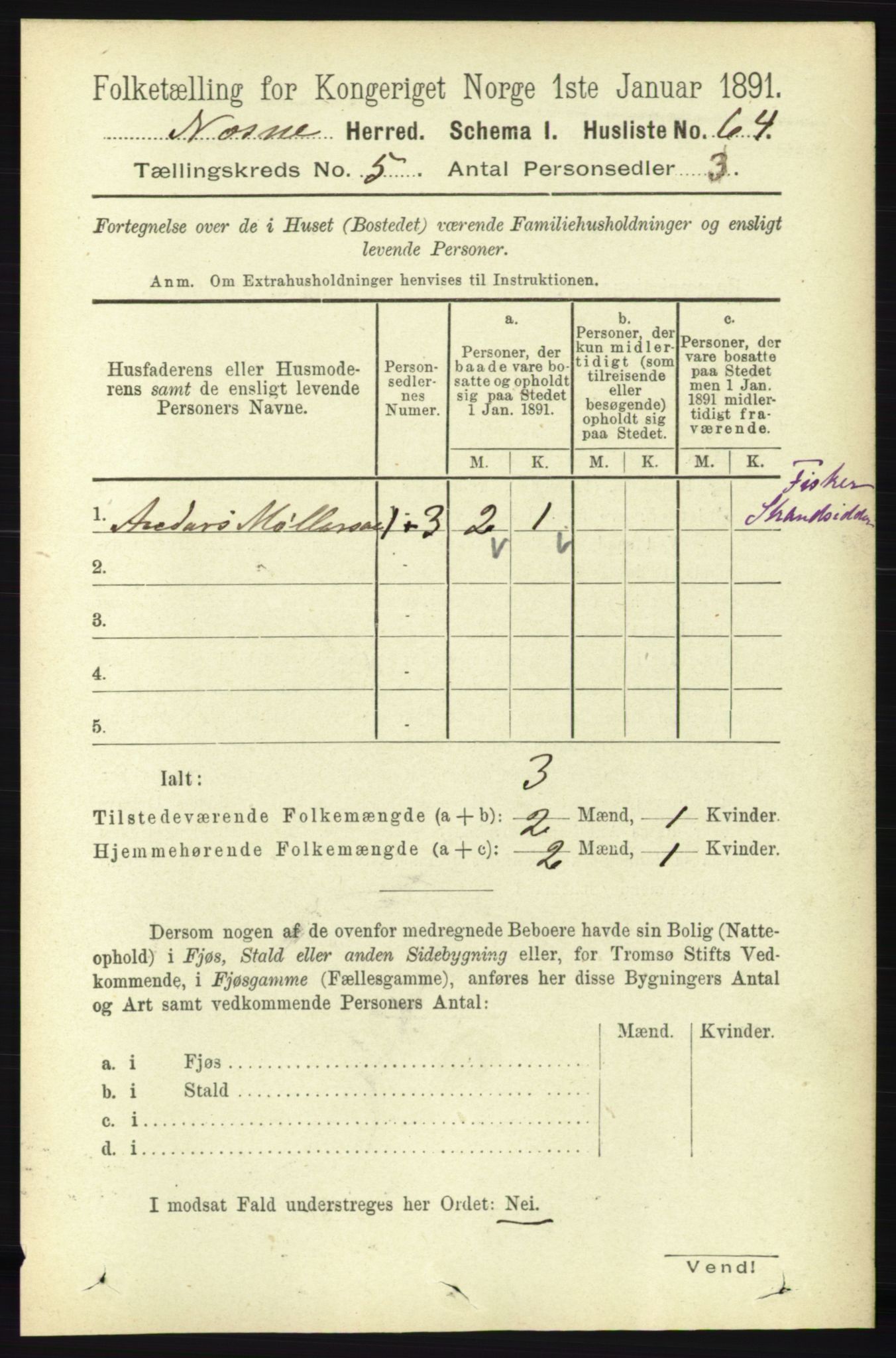 RA, 1891 census for 1828 Nesna, 1891, p. 2760