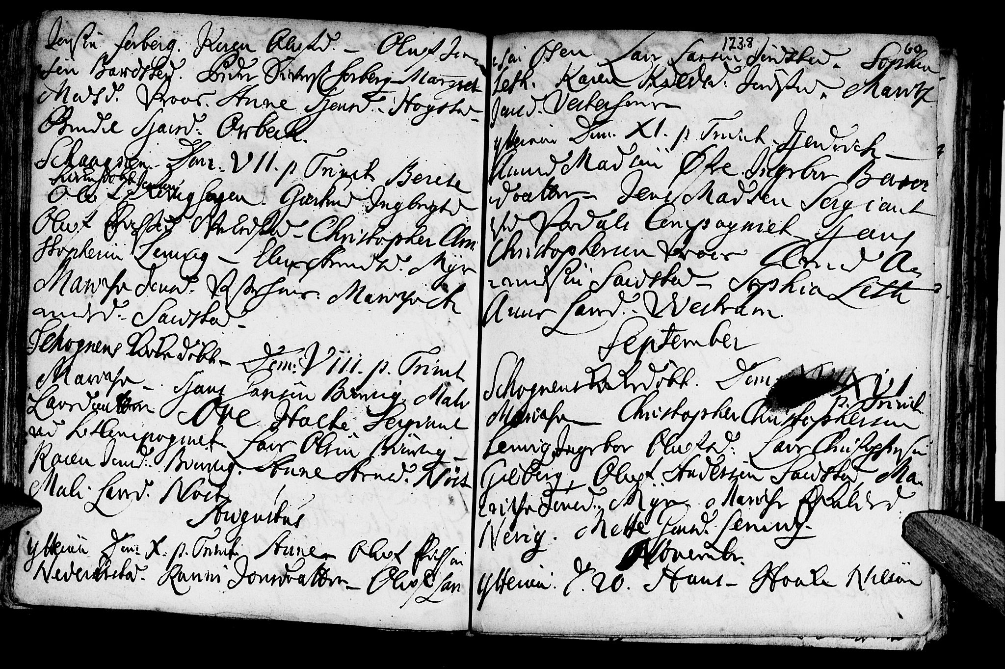 Ministerialprotokoller, klokkerbøker og fødselsregistre - Nord-Trøndelag, SAT/A-1458/722/L0215: Parish register (official) no. 722A02, 1718-1755, p. 60