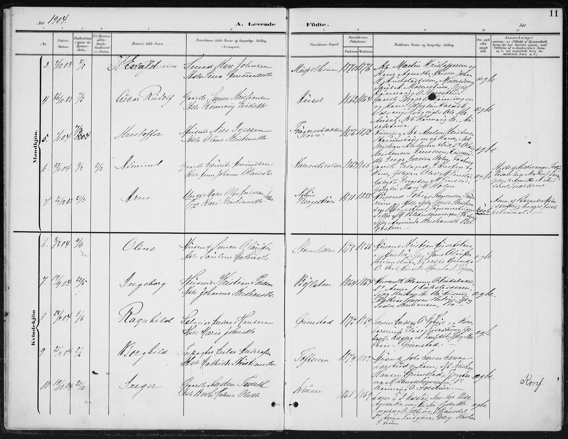 Østre Gausdal prestekontor, SAH/PREST-092/H/Ha/Haa/L0005: Parish register (official) no. 5, 1902-1920, p. 11