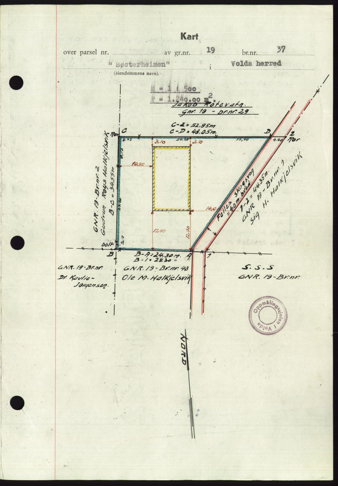 Søre Sunnmøre sorenskriveri, SAT/A-4122/1/2/2C/L0087: Mortgage book no. 13A, 1950-1950, Diary no: : 1724/1950