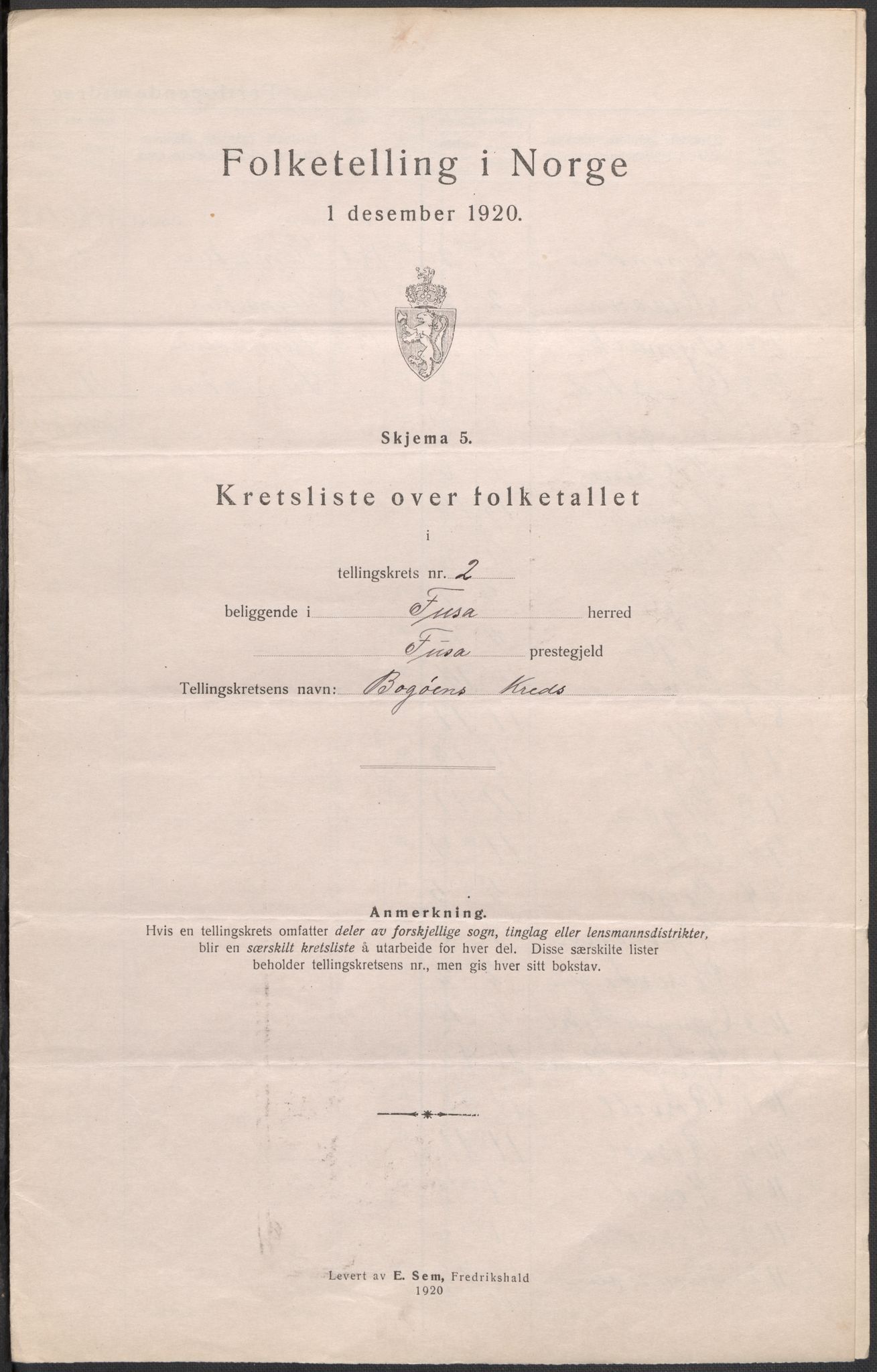 SAB, 1920 census for Fusa, 1920, p. 7