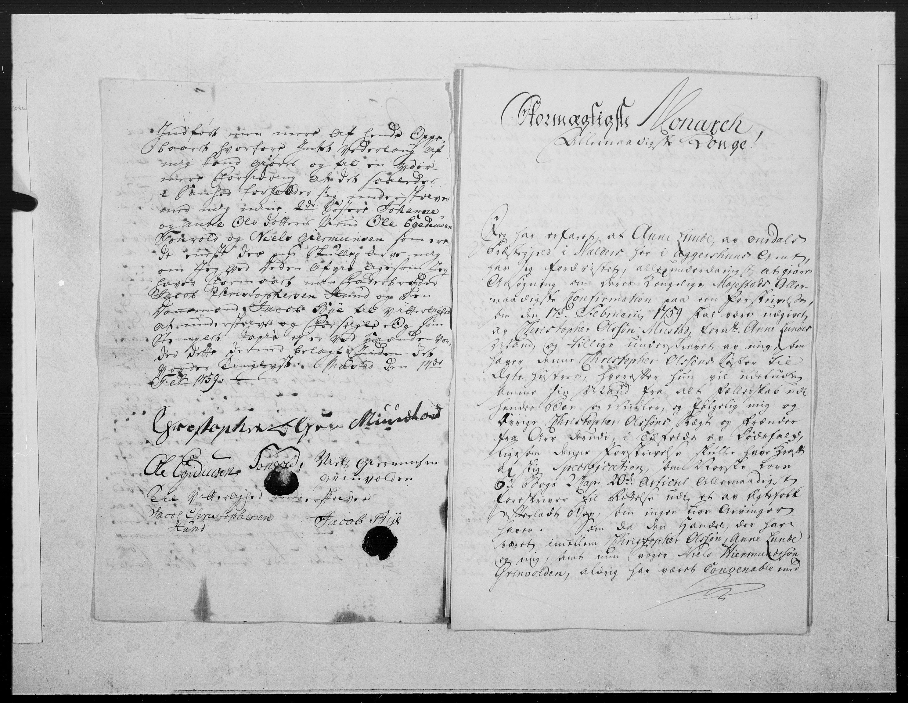 Danske Kanselli 1572-1799, AV/RA-EA-3023/F/Fc/Fcc/Fcca/L0182: Norske innlegg 1572-1799, 1761, p. 453