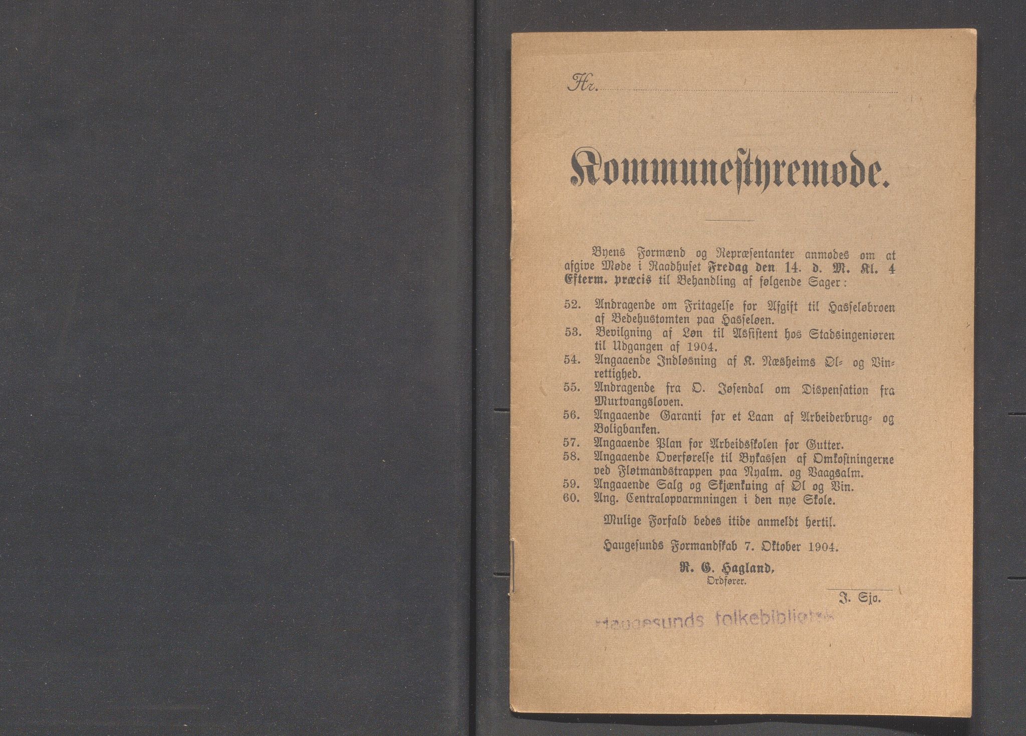 Haugesund kommune - Formannskapet og Bystyret, IKAR/A-740/A/Abb/L0001: Bystyreforhandlinger, 1889-1907, p. 521