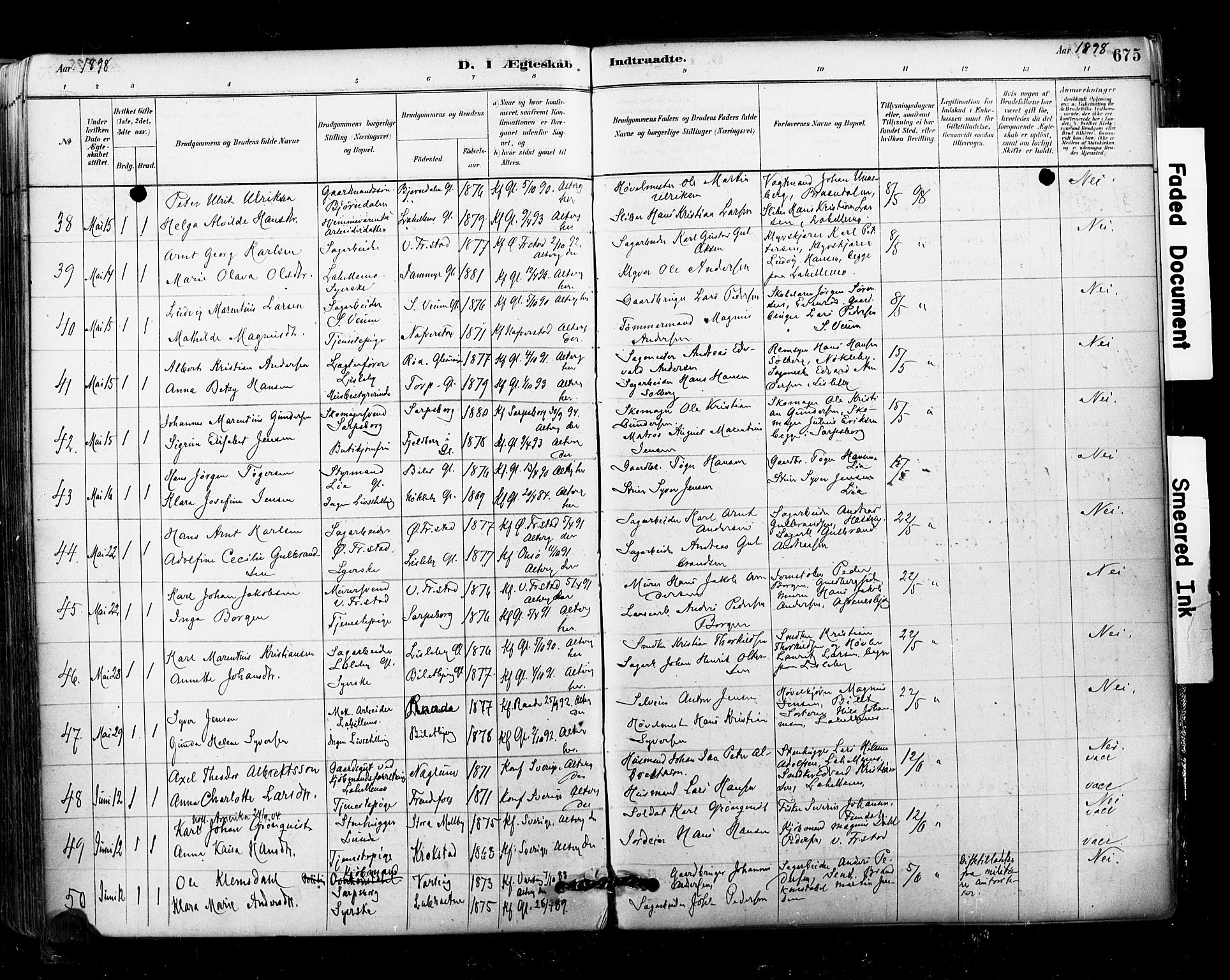 Glemmen prestekontor Kirkebøker, SAO/A-10908/F/Fa/L0011: Parish register (official) no. 11, 1878-1917, p. 675