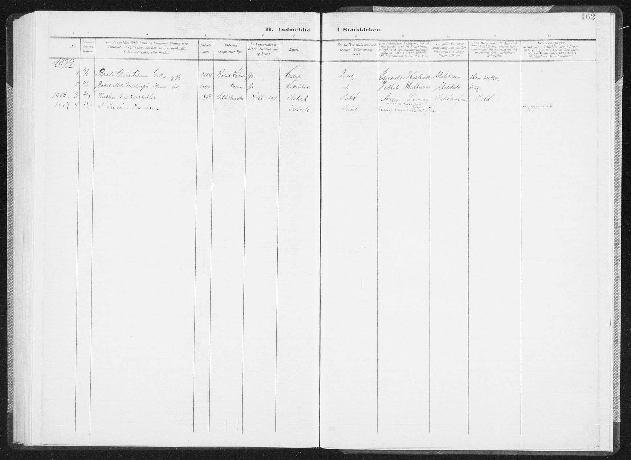 Ministerialprotokoller, klokkerbøker og fødselsregistre - Nordland, SAT/A-1459/810/L0153: Parish register (official) no. 810A12, 1899-1914, p. 162