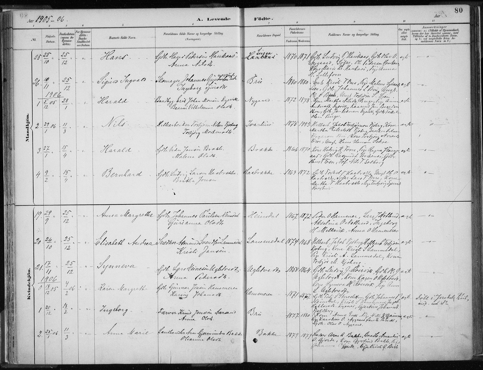 Strandebarm sokneprestembete, AV/SAB-A-78401/H/Haa: Parish register (official) no. B  1, 1886-1908, p. 80