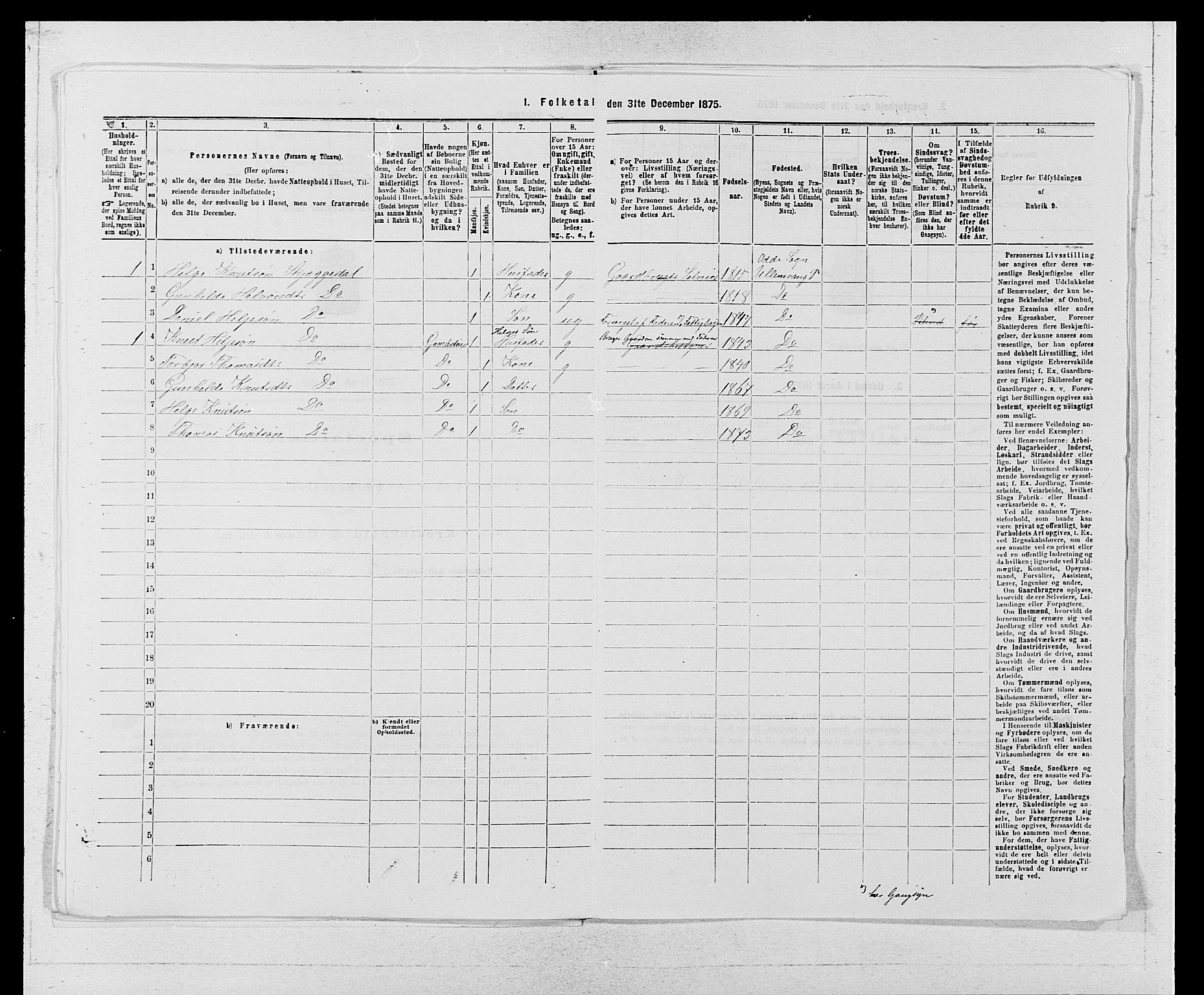 SAB, 1875 census for 1230P Ullensvang, 1875, p. 566