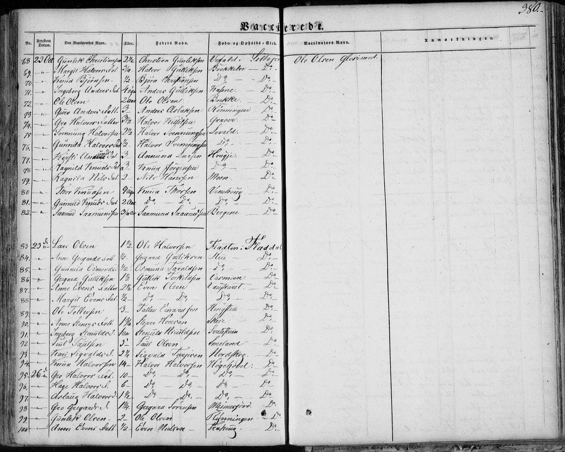 Seljord kirkebøker, AV/SAKO-A-20/F/Fa/L0011: Parish register (official) no. I 11, 1831-1849, p. 380