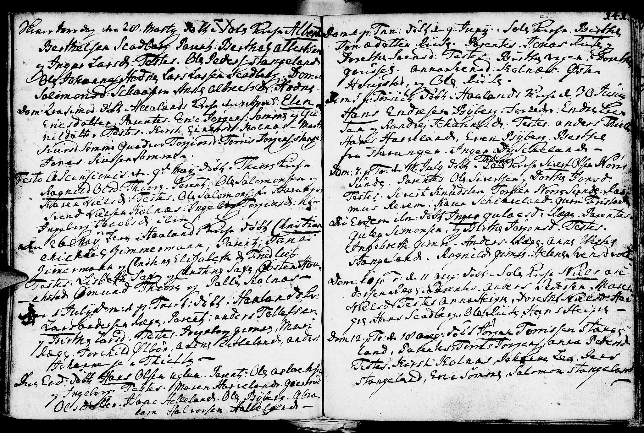 Håland sokneprestkontor, SAST/A-101802/001/30BA/L0002: Parish register (official) no. A 2, 1722-1794, p. 141