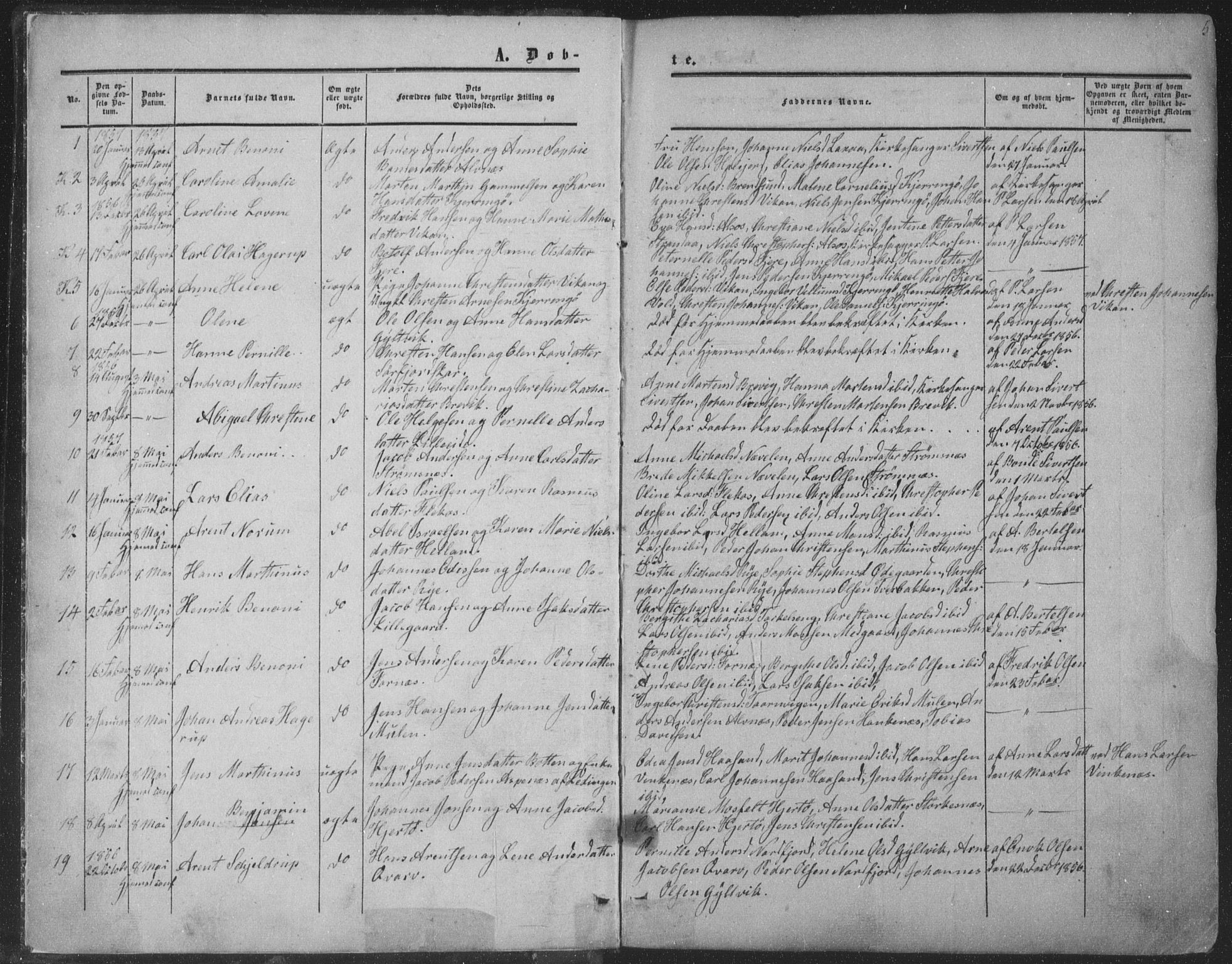 Ministerialprotokoller, klokkerbøker og fødselsregistre - Nordland, SAT/A-1459/853/L0770: Parish register (official) no. 853A09, 1857-1870, p. 5
