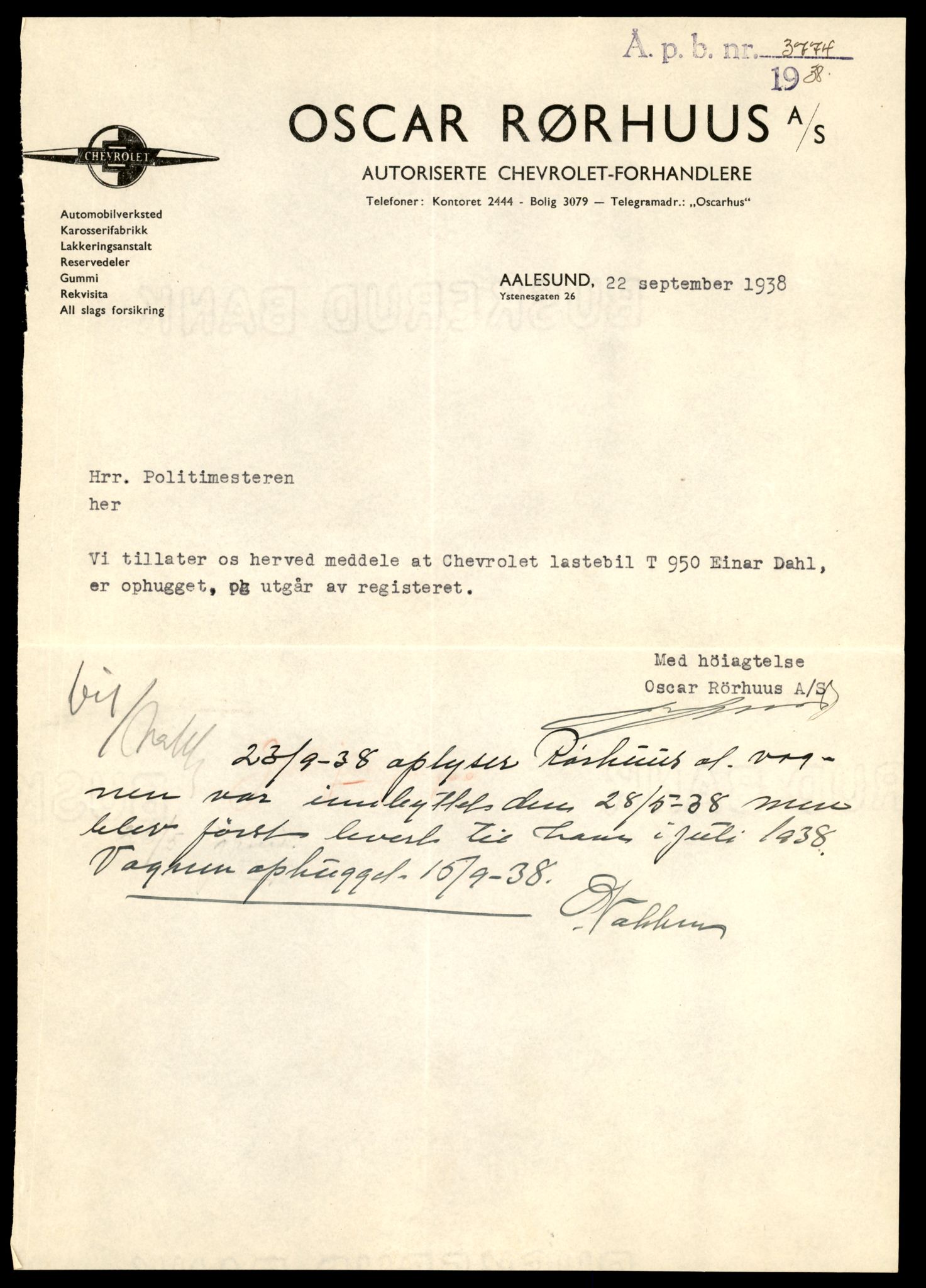 Møre og Romsdal vegkontor - Ålesund trafikkstasjon, SAT/A-4099/F/Fe/L0009: Registreringskort for kjøretøy T 896 - T 1049, 1927-1998, p. 747