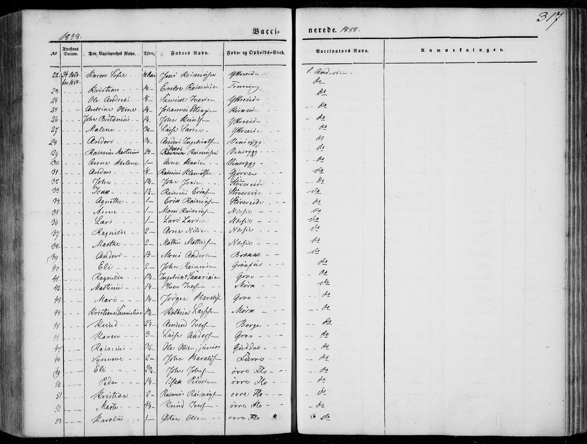 Stryn Sokneprestembete, AV/SAB-A-82501: Parish register (official) no. A 2, 1844-1861, p. 317