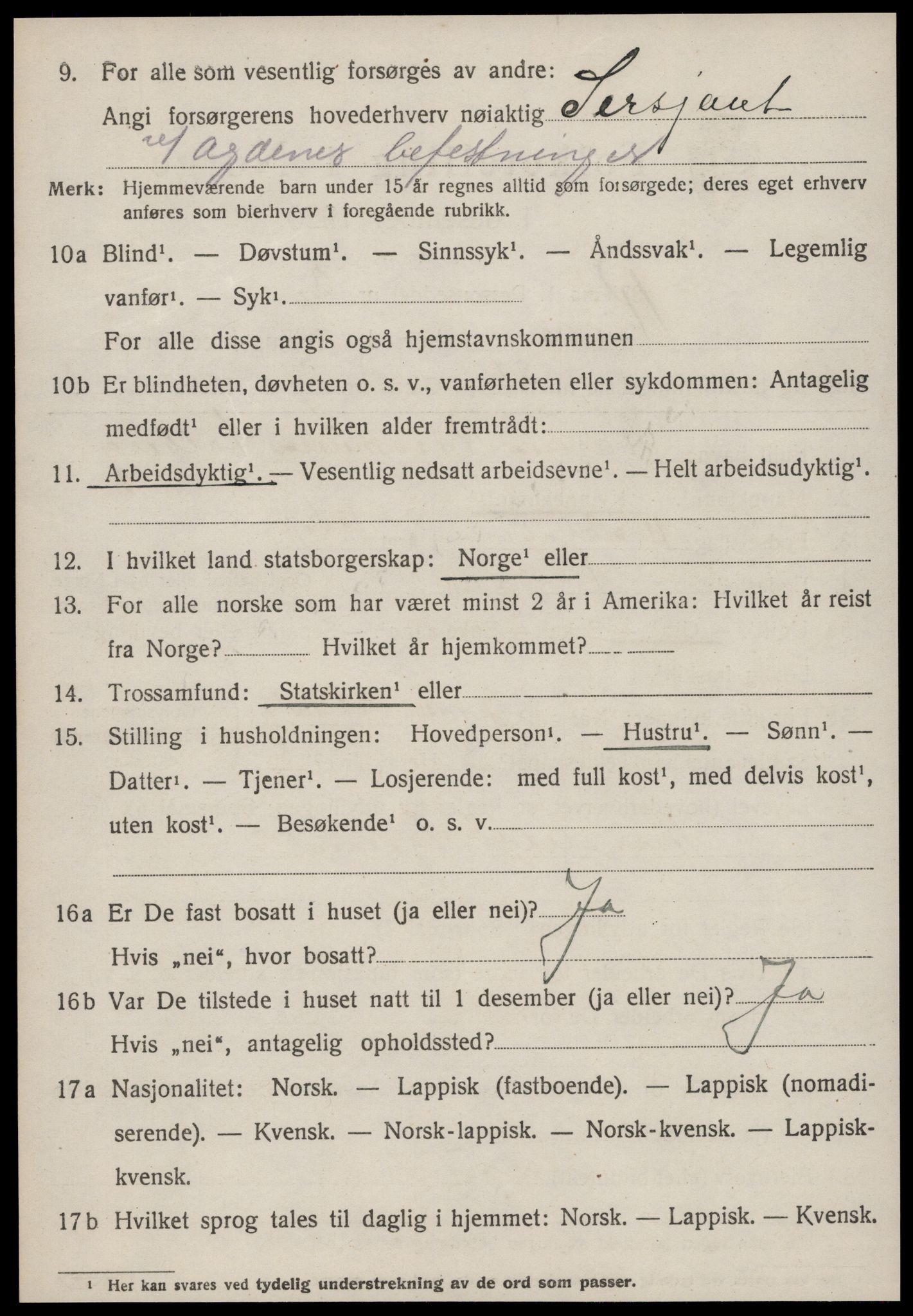 SAT, 1920 census for Rissa, 1920, p. 2300