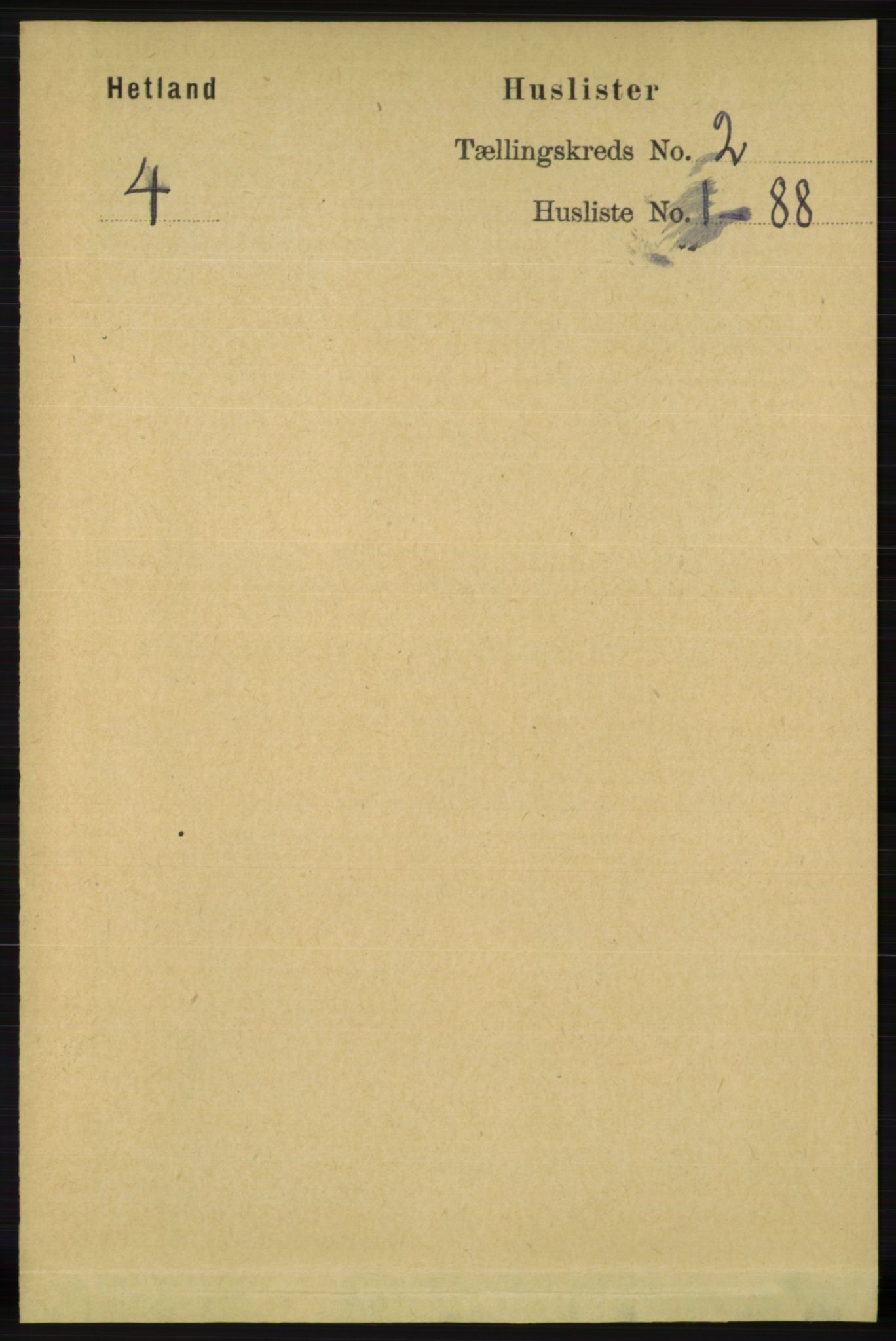 RA, 1891 census for 1126 Hetland, 1891, p. 380