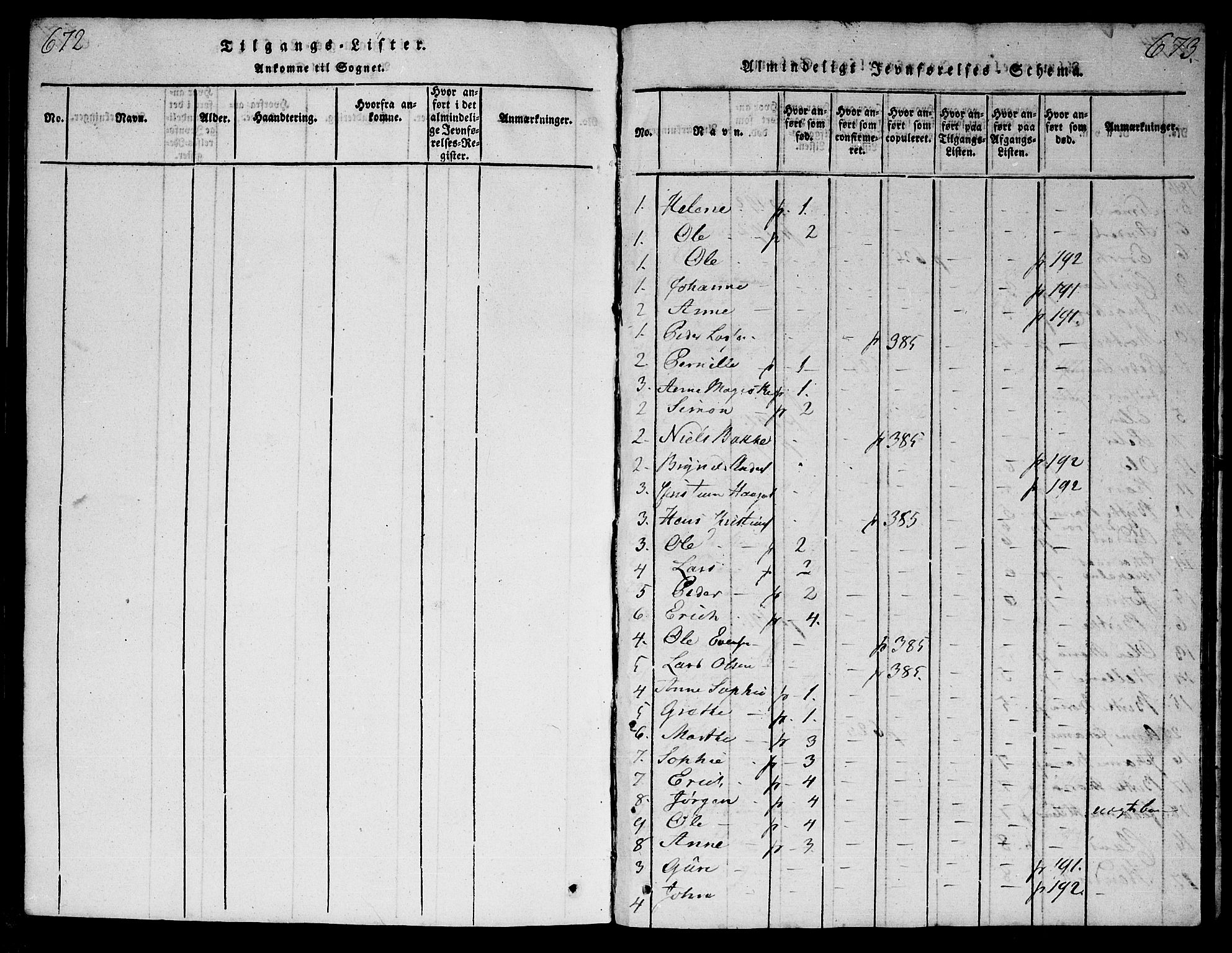 Tune prestekontor Kirkebøker, SAO/A-2007/G/Ga/L0001: Parish register (copy) no. I 1, 1815-1822, p. 672-673