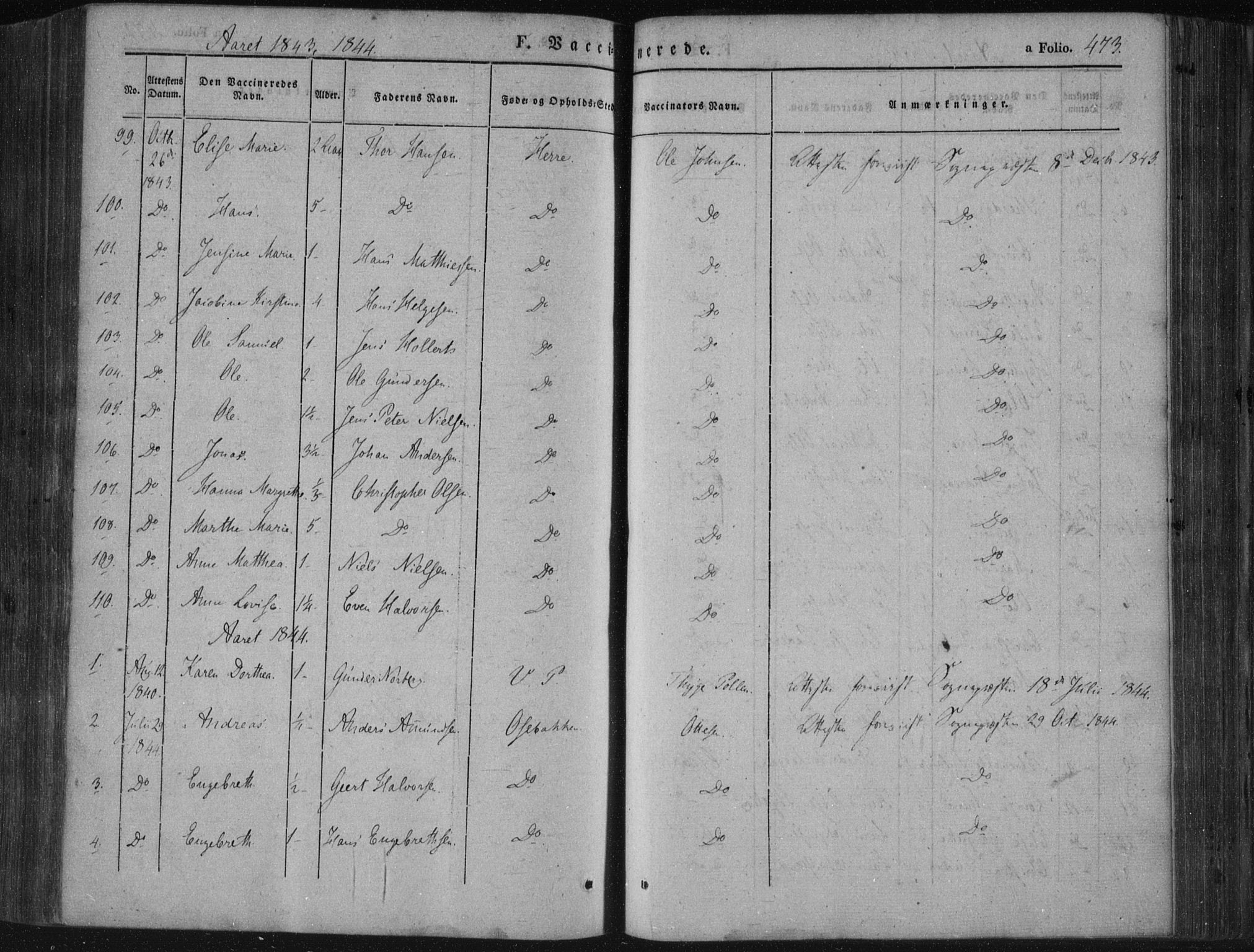 Porsgrunn kirkebøker , SAKO/A-104/F/Fa/L0006: Parish register (official) no. 6, 1841-1857, p. 473