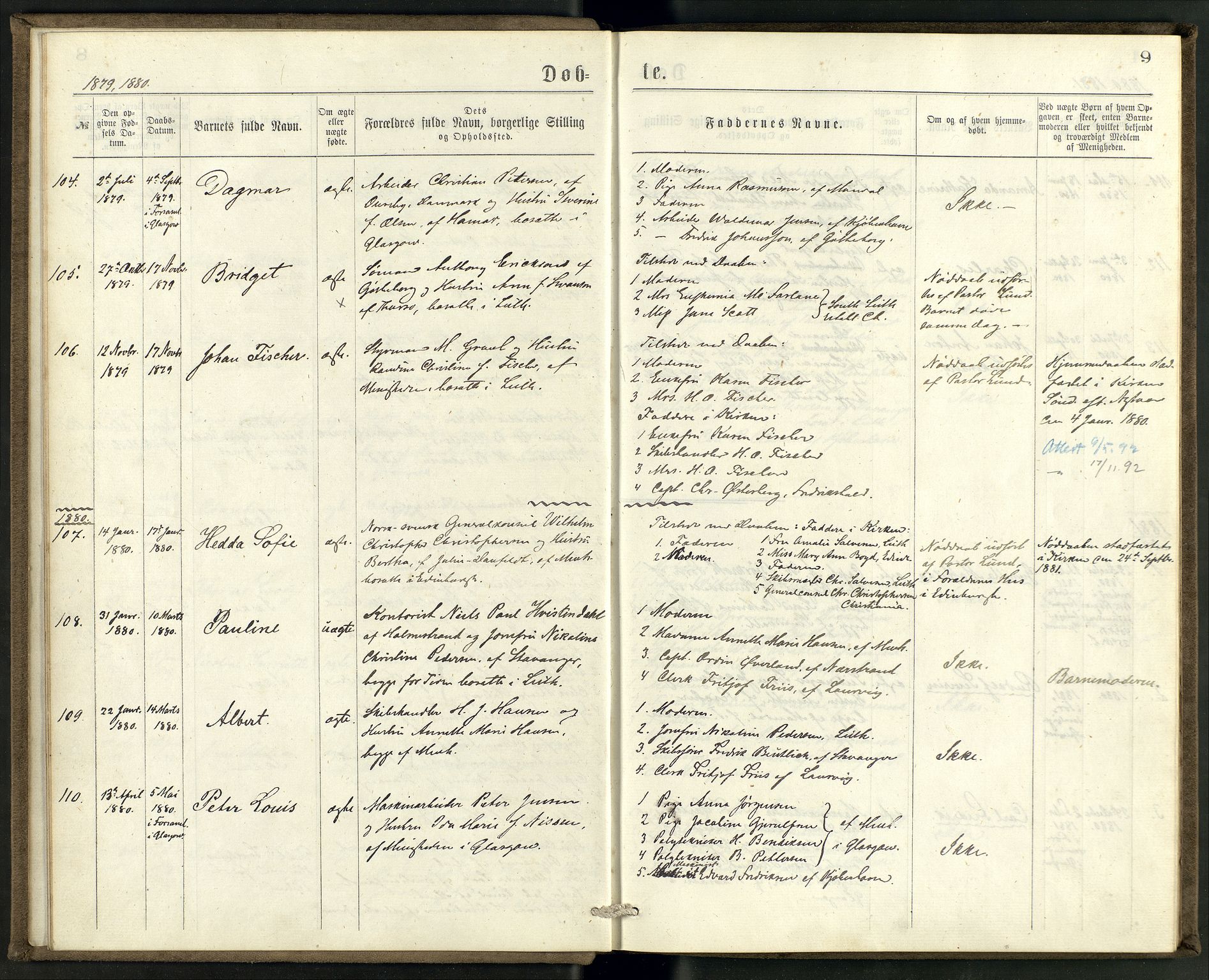 Den norske sjømannsmisjon i utlandet/Skotske havner (Leith, Glasgow), SAB/SAB/PA-0100/H/Ha/Haa/L0002: Parish register (official) no. A 2, 1877-1887, p. 8b-9a