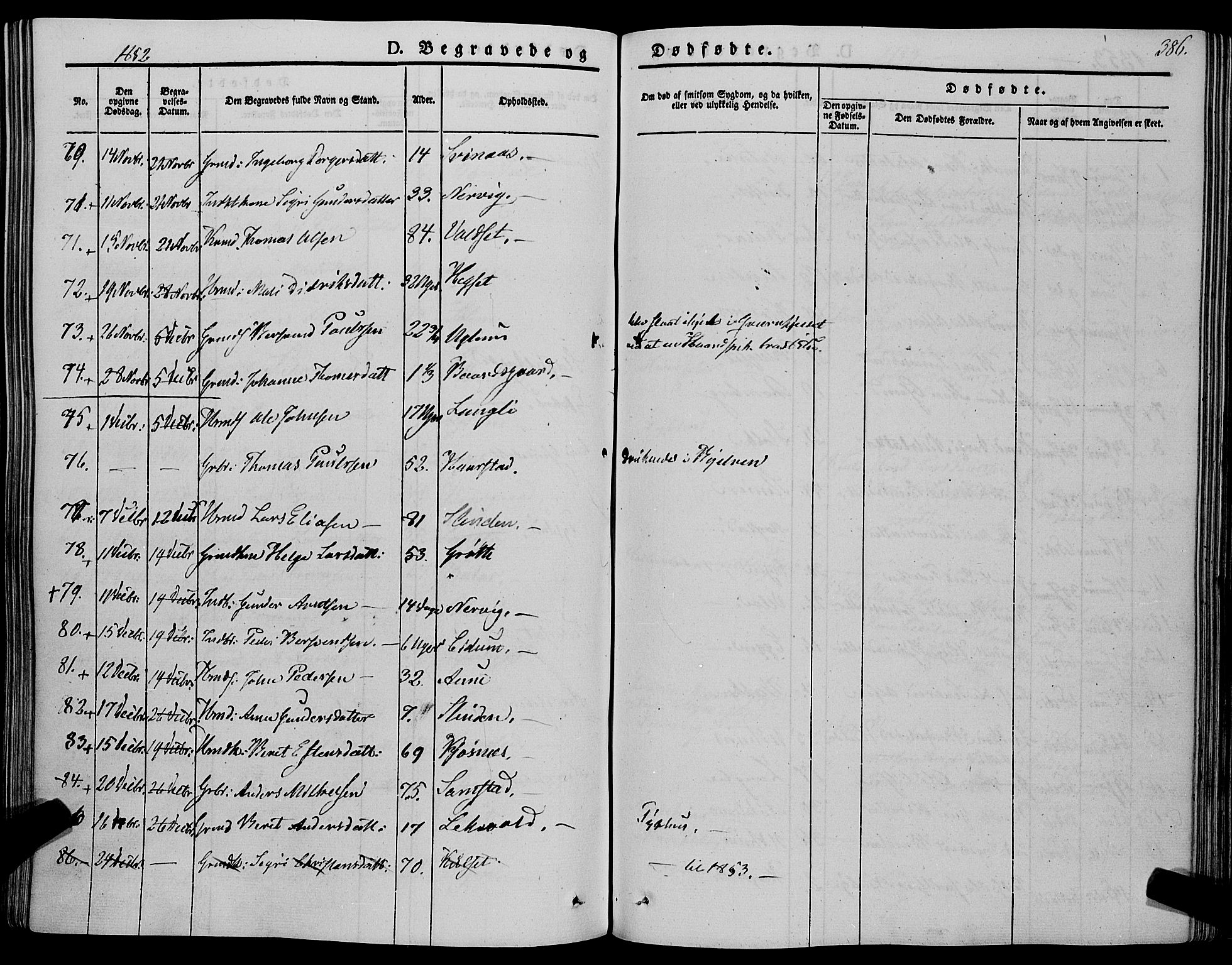 Ministerialprotokoller, klokkerbøker og fødselsregistre - Sør-Trøndelag, SAT/A-1456/695/L1145: Parish register (official) no. 695A06 /1, 1843-1859, p. 386