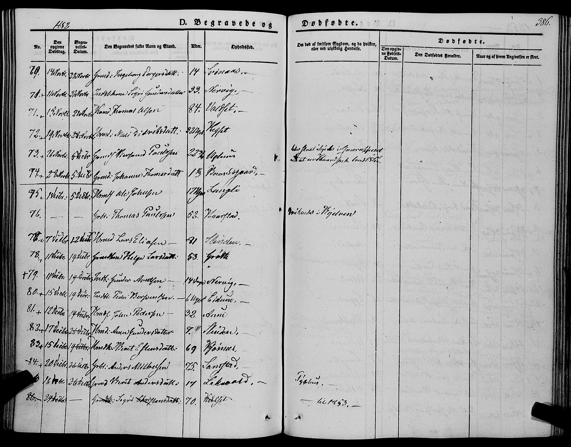 Ministerialprotokoller, klokkerbøker og fødselsregistre - Sør-Trøndelag, AV/SAT-A-1456/695/L1145: Parish register (official) no. 695A06 /1, 1843-1859, p. 386