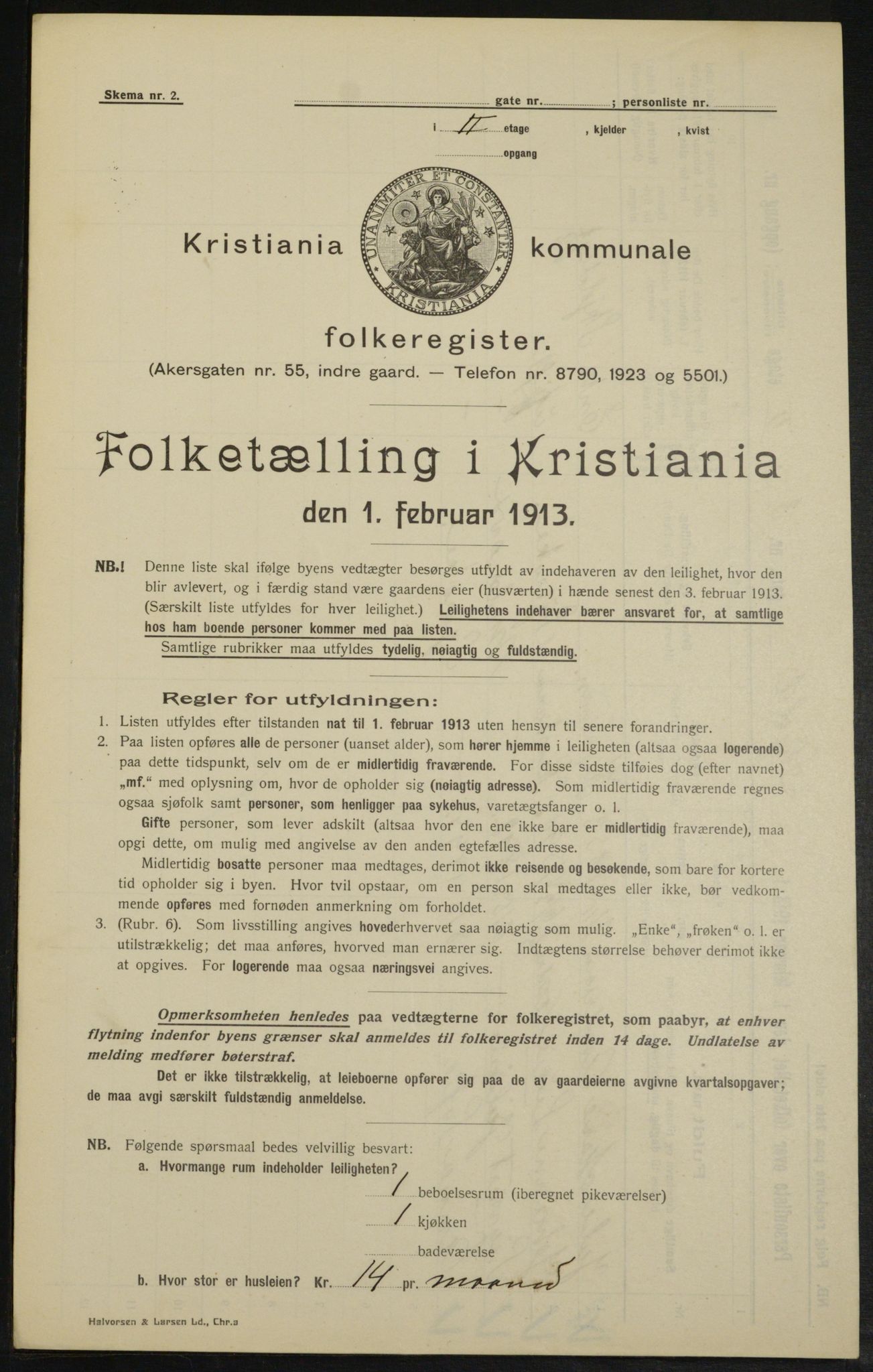 OBA, Municipal Census 1913 for Kristiania, 1913, p. 96199