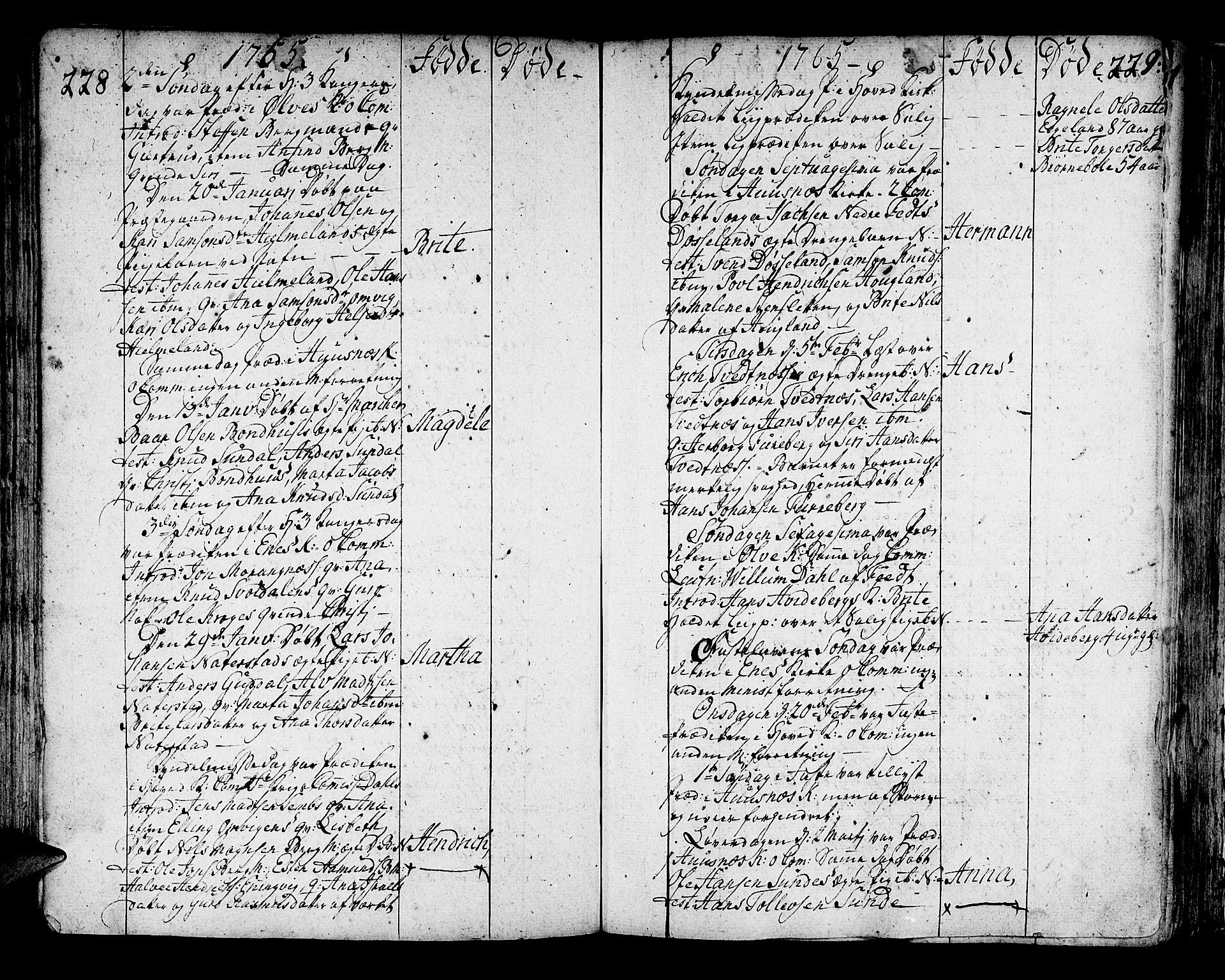 Kvinnherad sokneprestembete, SAB/A-76401/H/Haa: Parish register (official) no. A 3, 1754-1777, p. 228-229