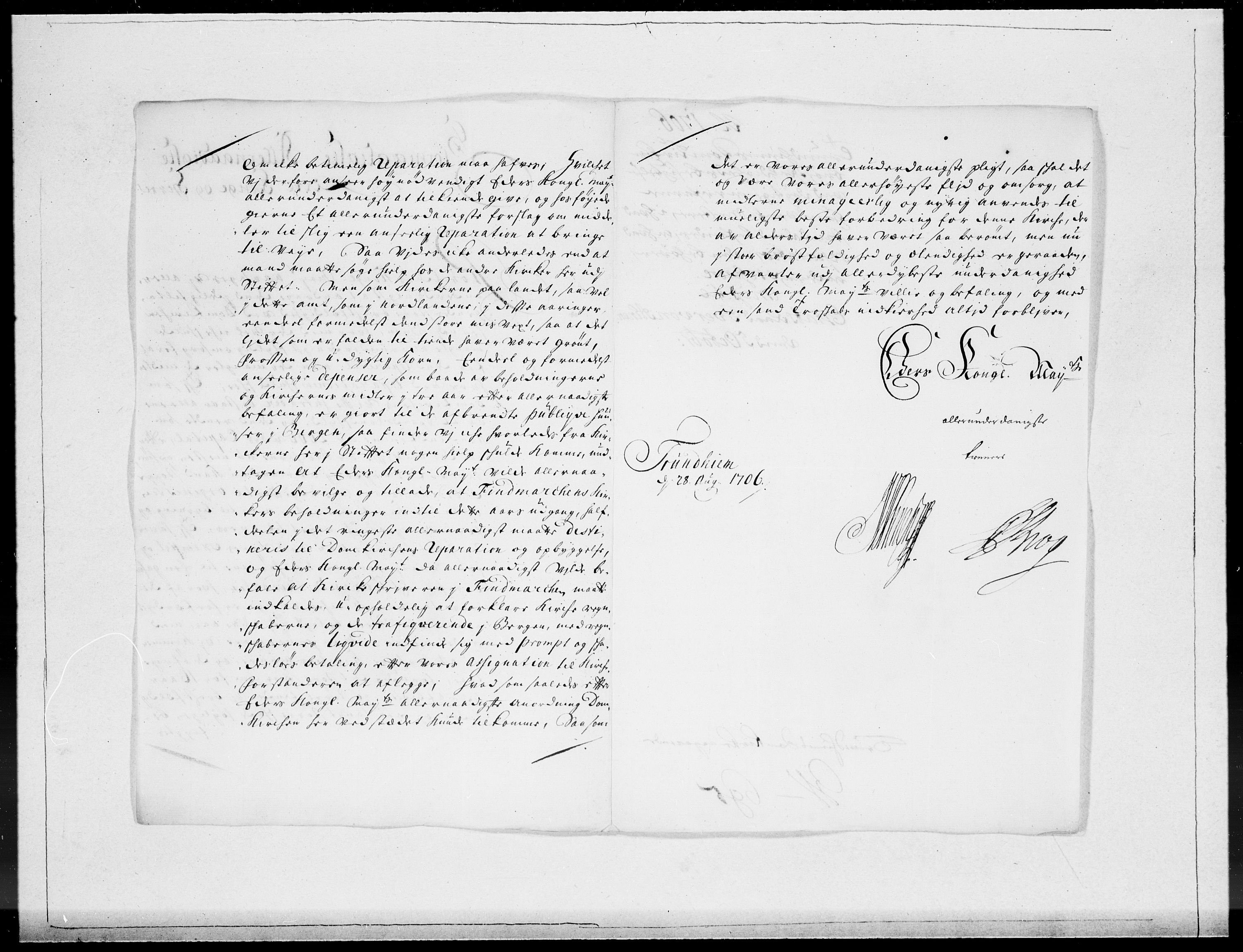 Danske Kanselli 1572-1799, AV/RA-EA-3023/F/Fc/Fcc/Fcca/L0060: Norske innlegg 1572-1799, Mgl. nov.-des., 1706, p. 575