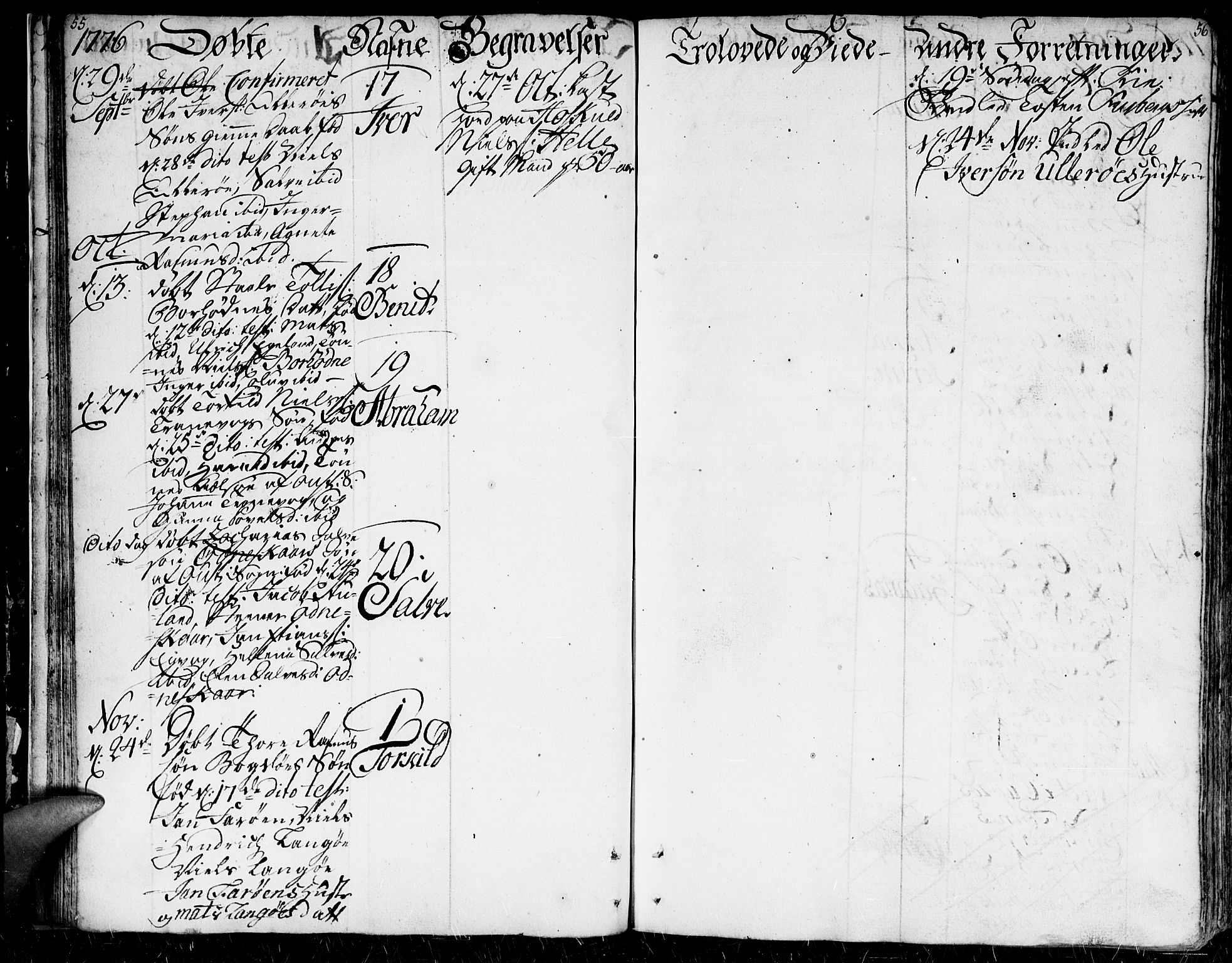 Herad sokneprestkontor, AV/SAK-1111-0018/F/Fa/Faa/L0001: Parish register (official) no. A 1 /2, 1768-1797, p. 55-56