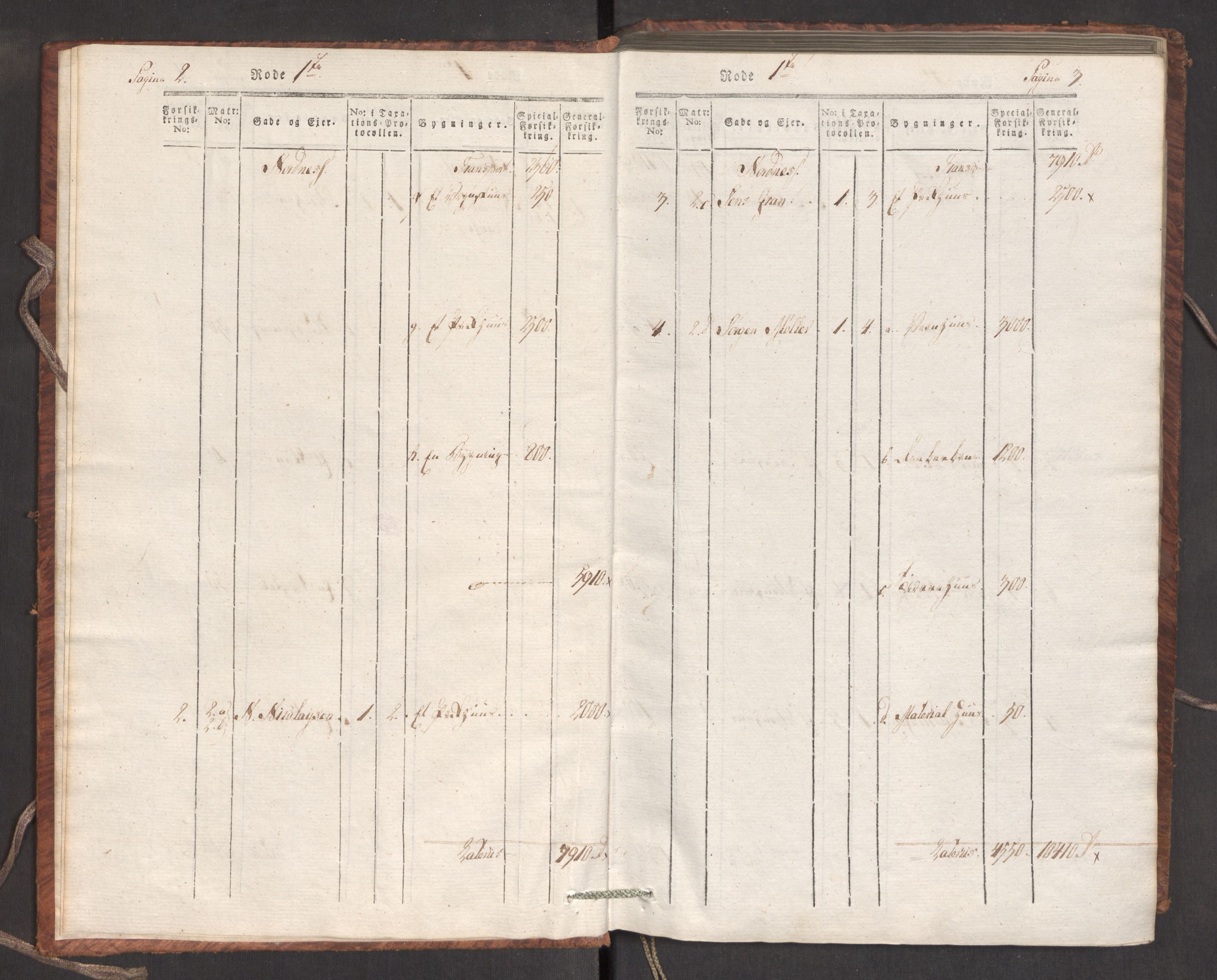 Kommersekollegiet, Brannforsikringskontoret 1767-1814, AV/RA-EA-5458/F/Fa/L0007/0001: Bergen / Branntakstprotokoll, 1807-1817, p. 2-3