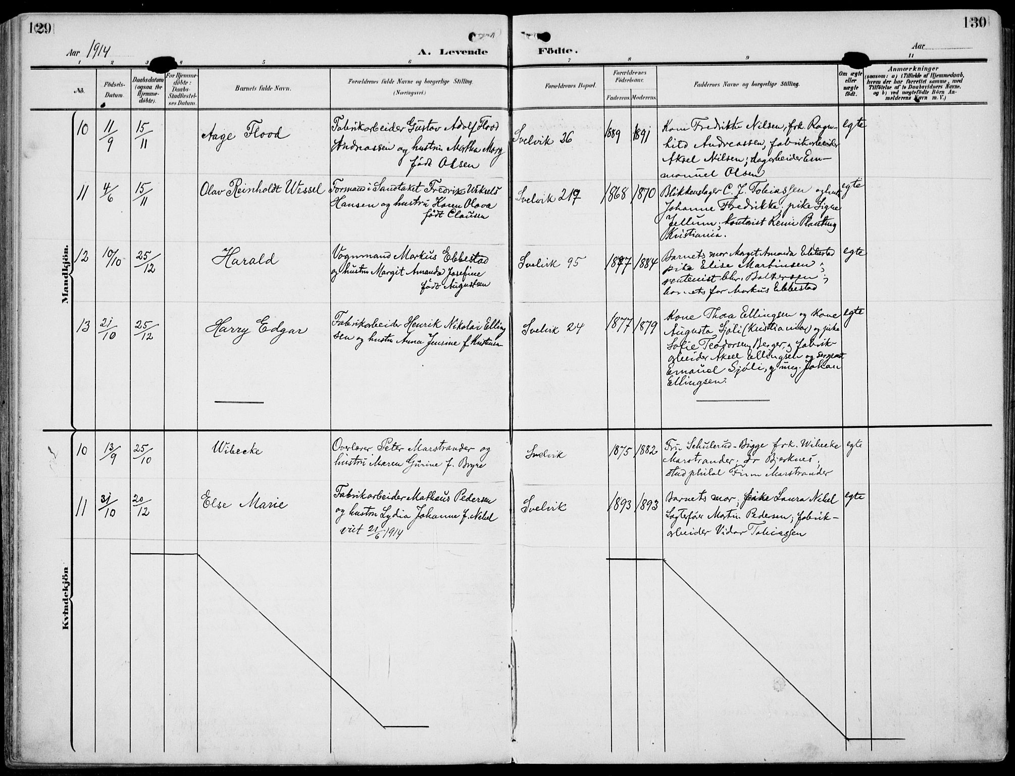 Strømm kirkebøker, AV/SAKO-A-322/F/Fb/L0002: Parish register (official) no. II 2, 1900-1919, p. 129-130