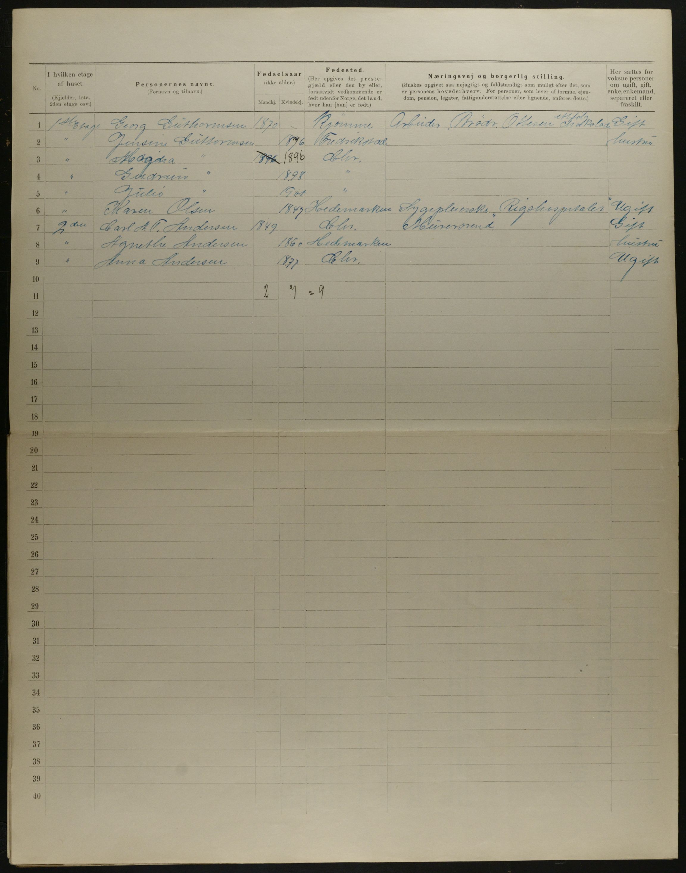 OBA, Municipal Census 1901 for Kristiania, 1901, p. 19785