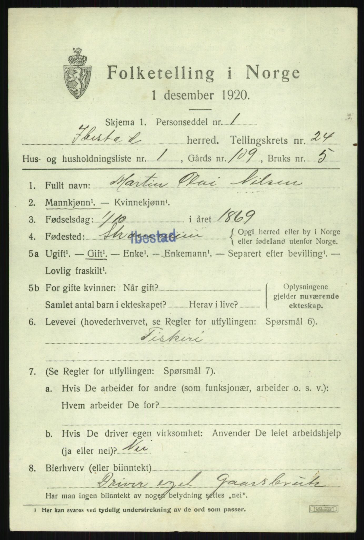 SATØ, 1920 census for Ibestad, 1920, p. 12917